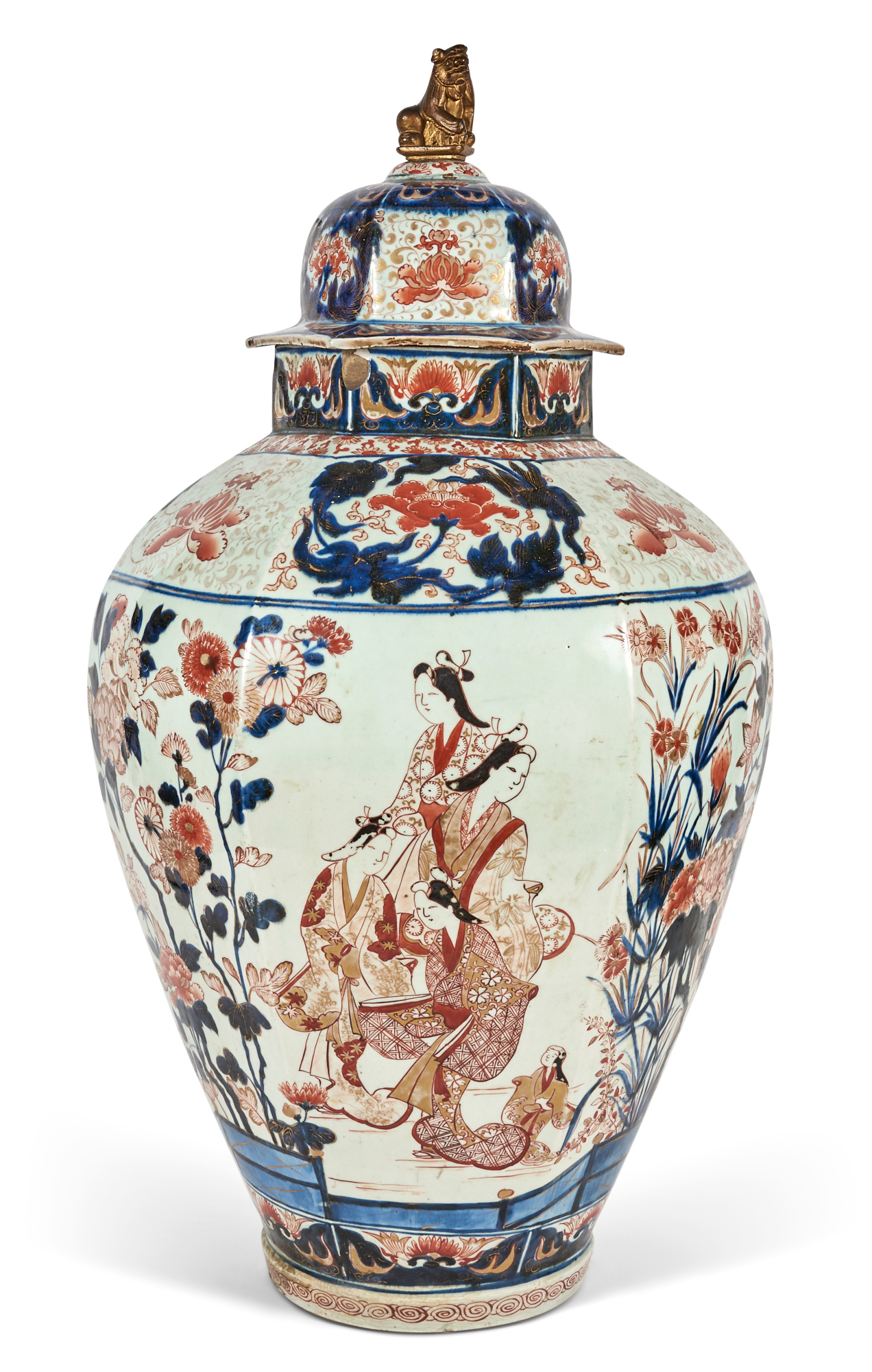 Lot image - A Large Japanese Imari Porcelain Floor Vase and Cover