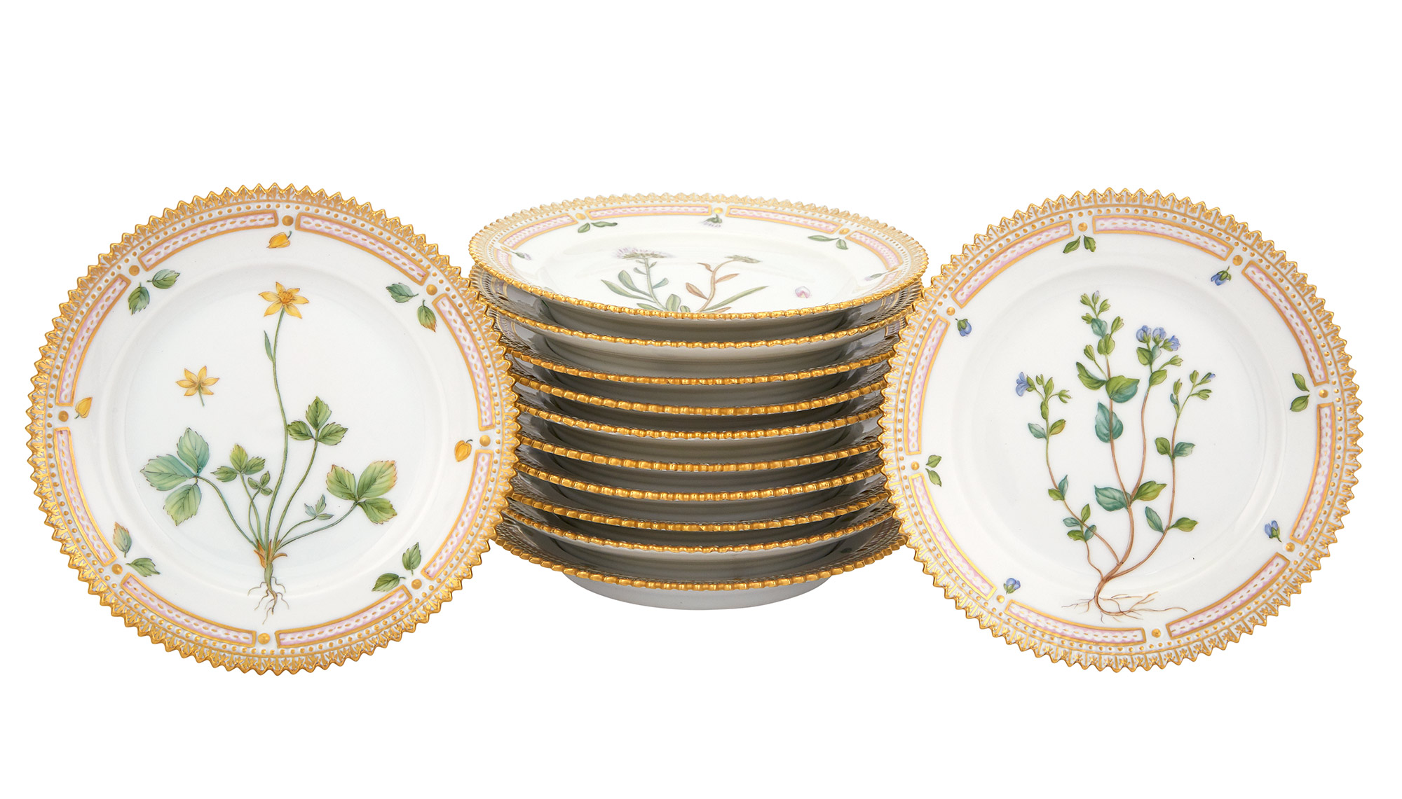 Lot image - Set of Twelve Royal Copenhagen Bread Plates