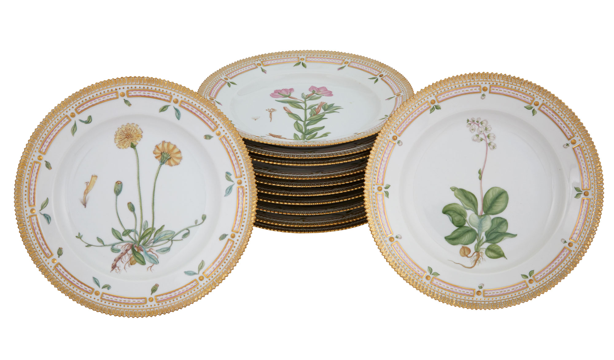 Lot image - Set of Twelve Royal Copenhagen Dinner Plates