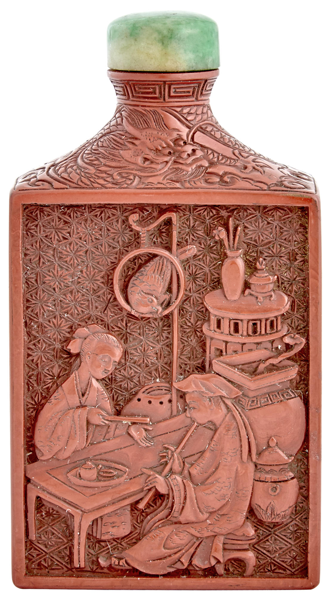 Lot image - A Chinese Cinnabar Lacquer Snuff Bottle