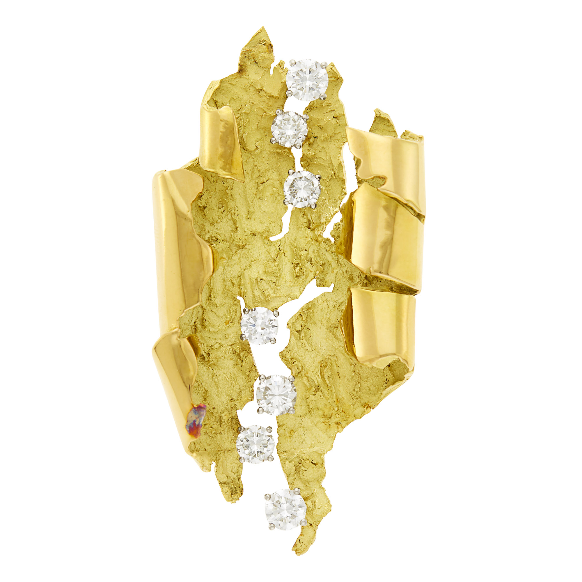 Lot image - Gold and Diamond Clip-Brooch