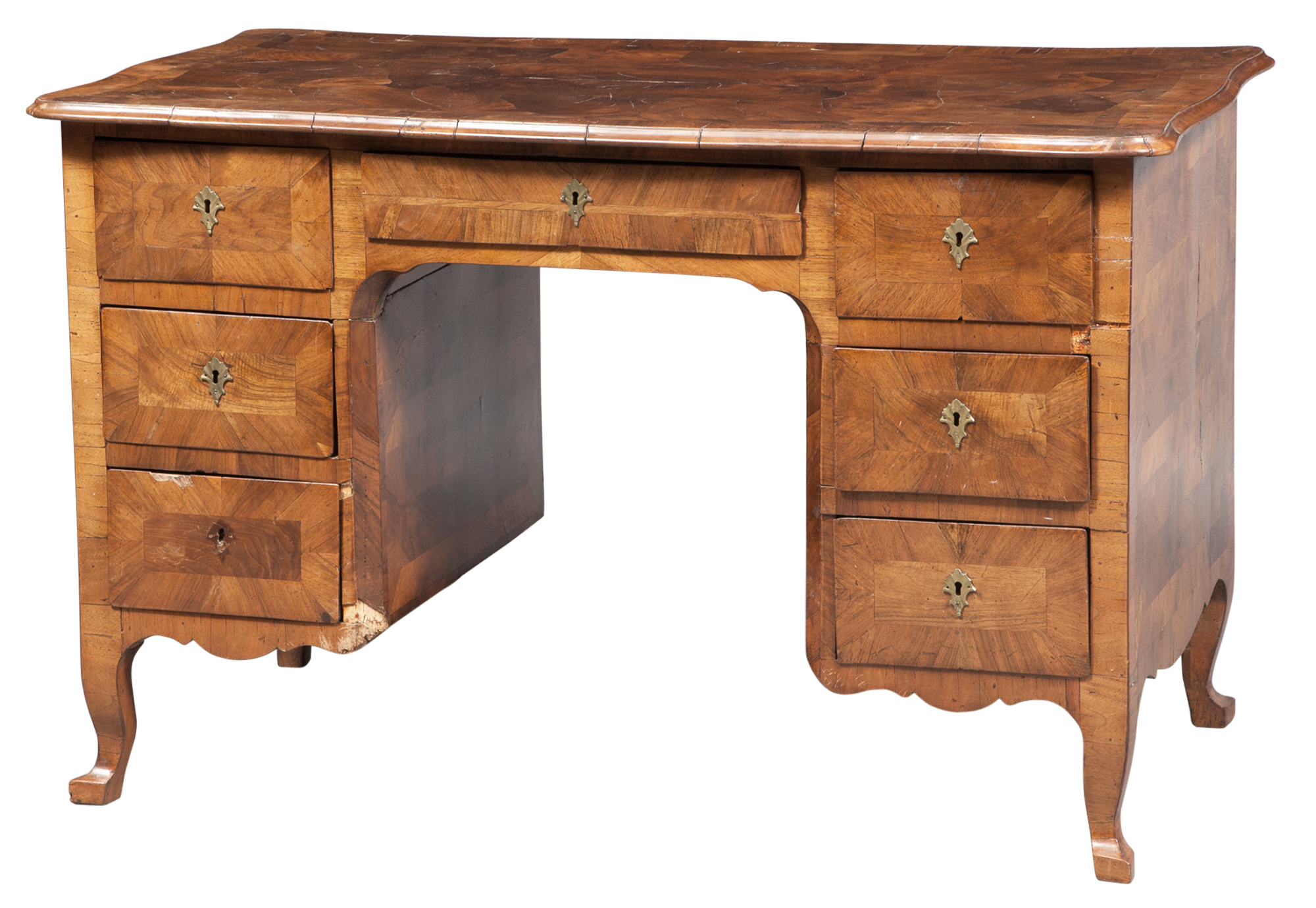 Lot image - Italian Walnut Parquetry Desk