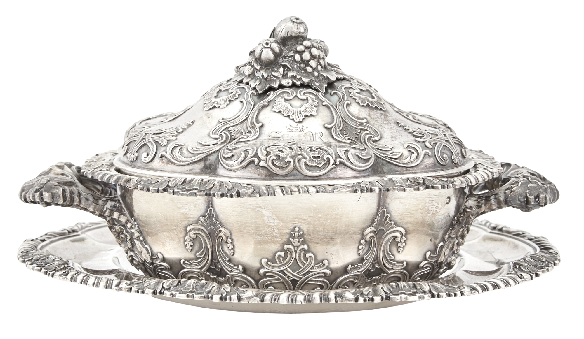 Lot image - Odiot Silver Covered Écuelle on Stand