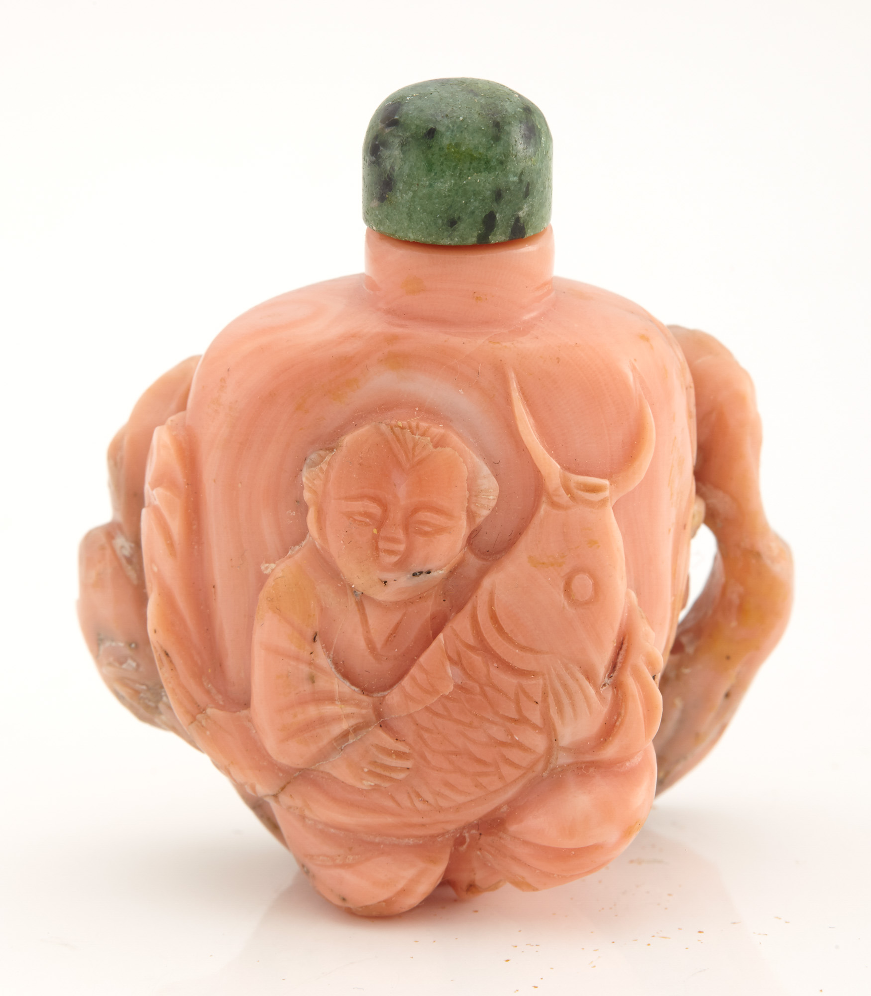 Lot image - Chinese Coral Snuff Bottle
