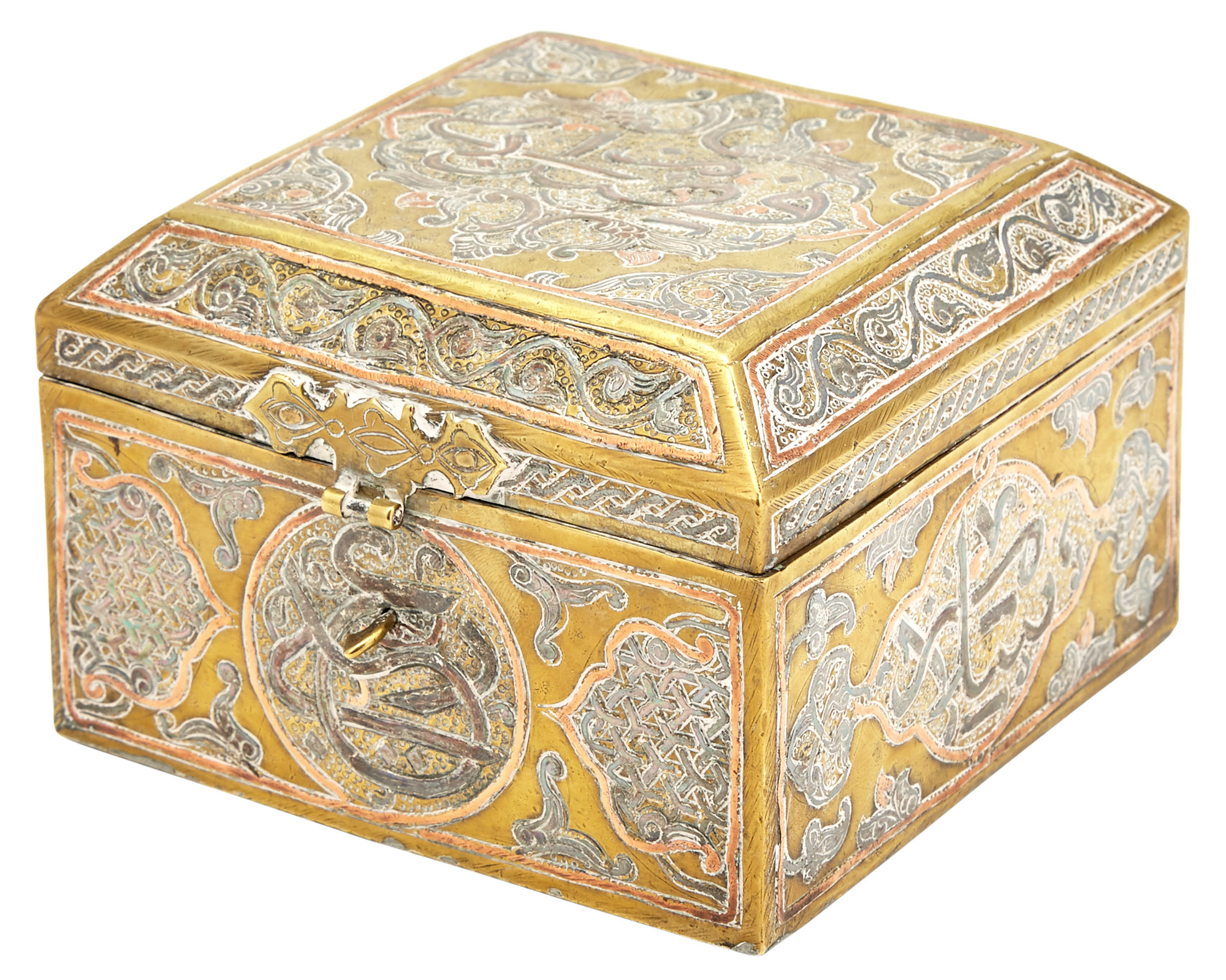 Lot image - A Persian Mixed-Metal Box