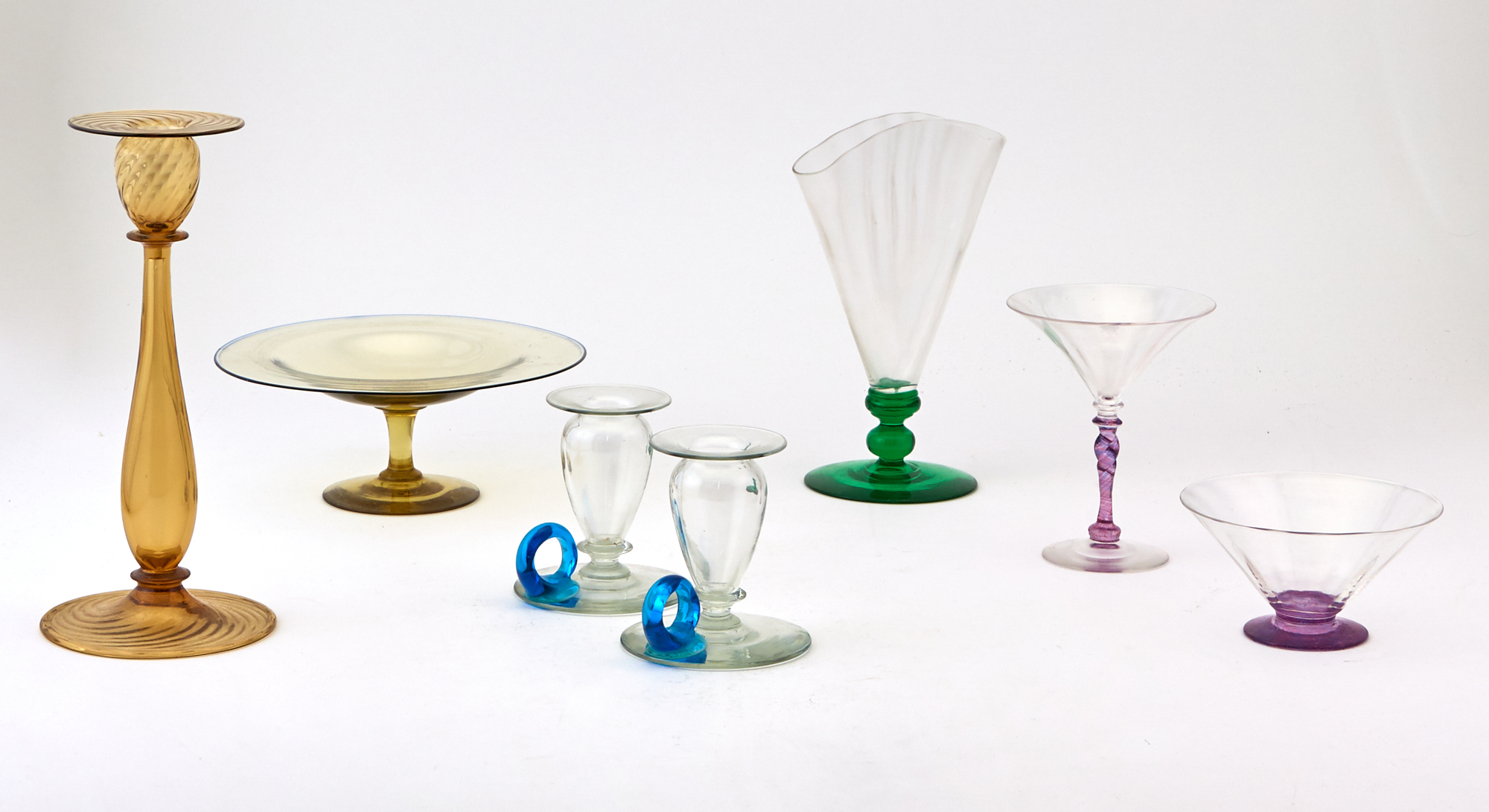 Lot image - Group of Seven Carder Steuben Glass Articles