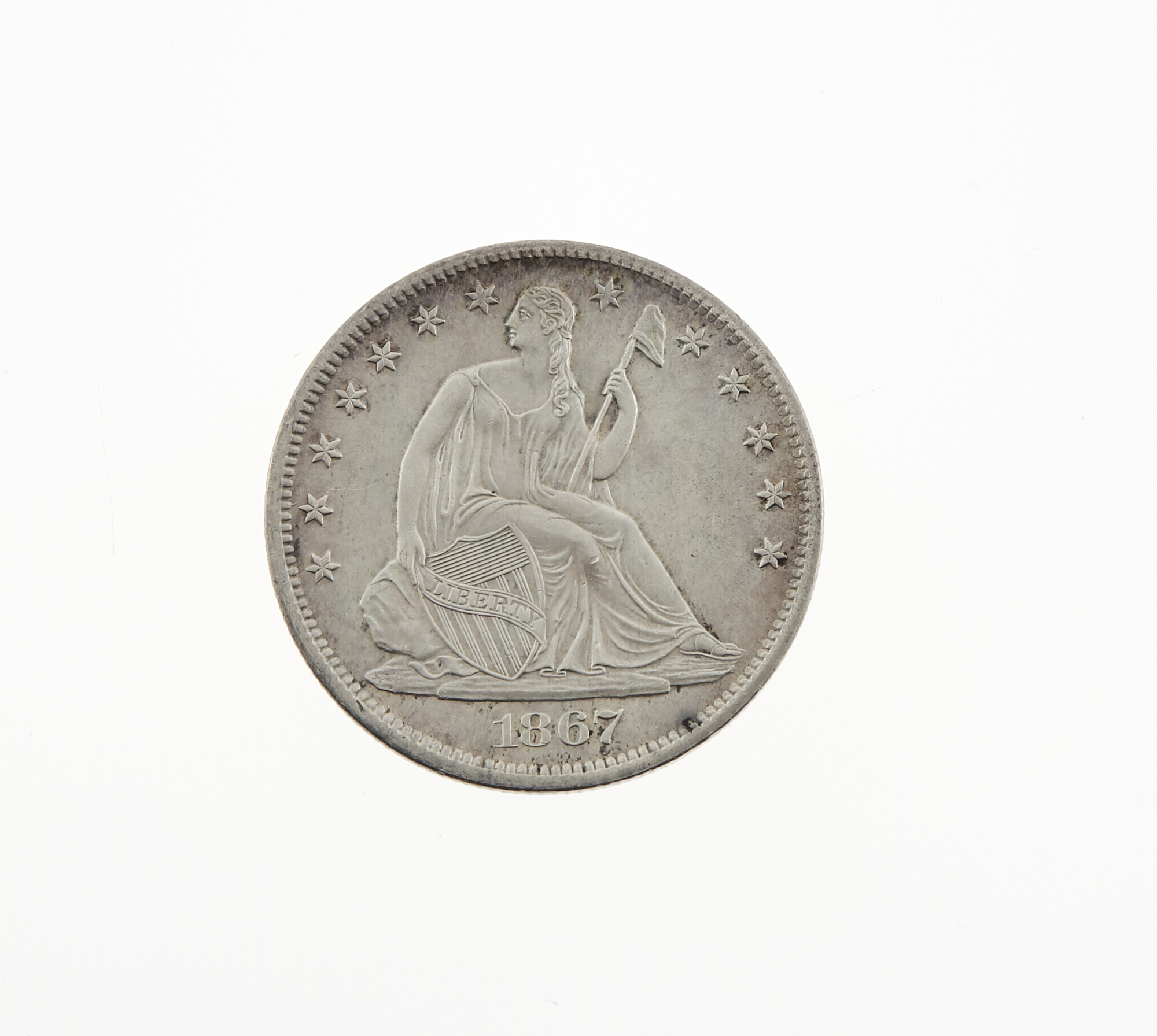 Lot image - United States 1867-S Liberty Seated Half Dollar