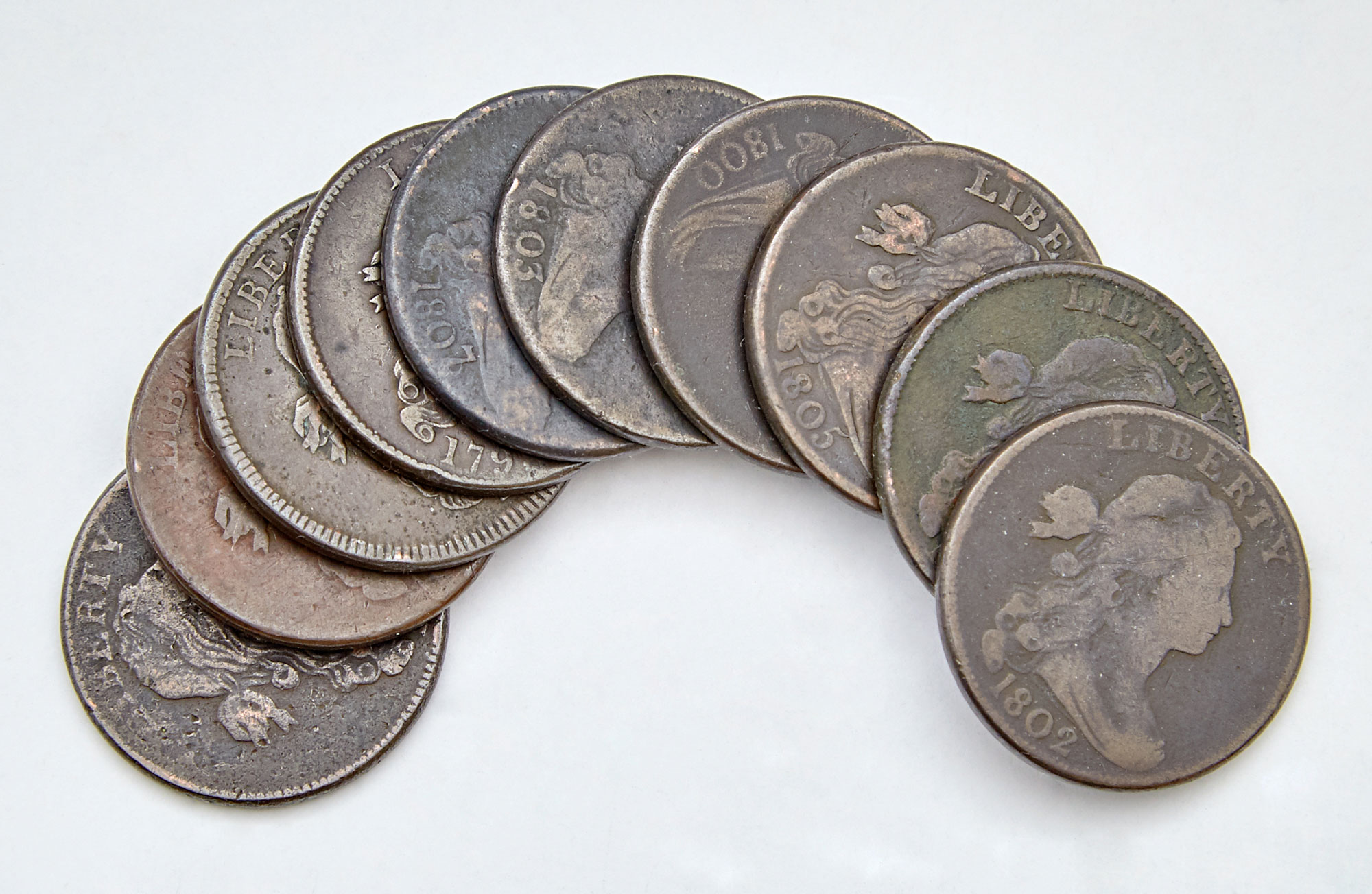 Lot image - United States Draped Bust Large Cent Group