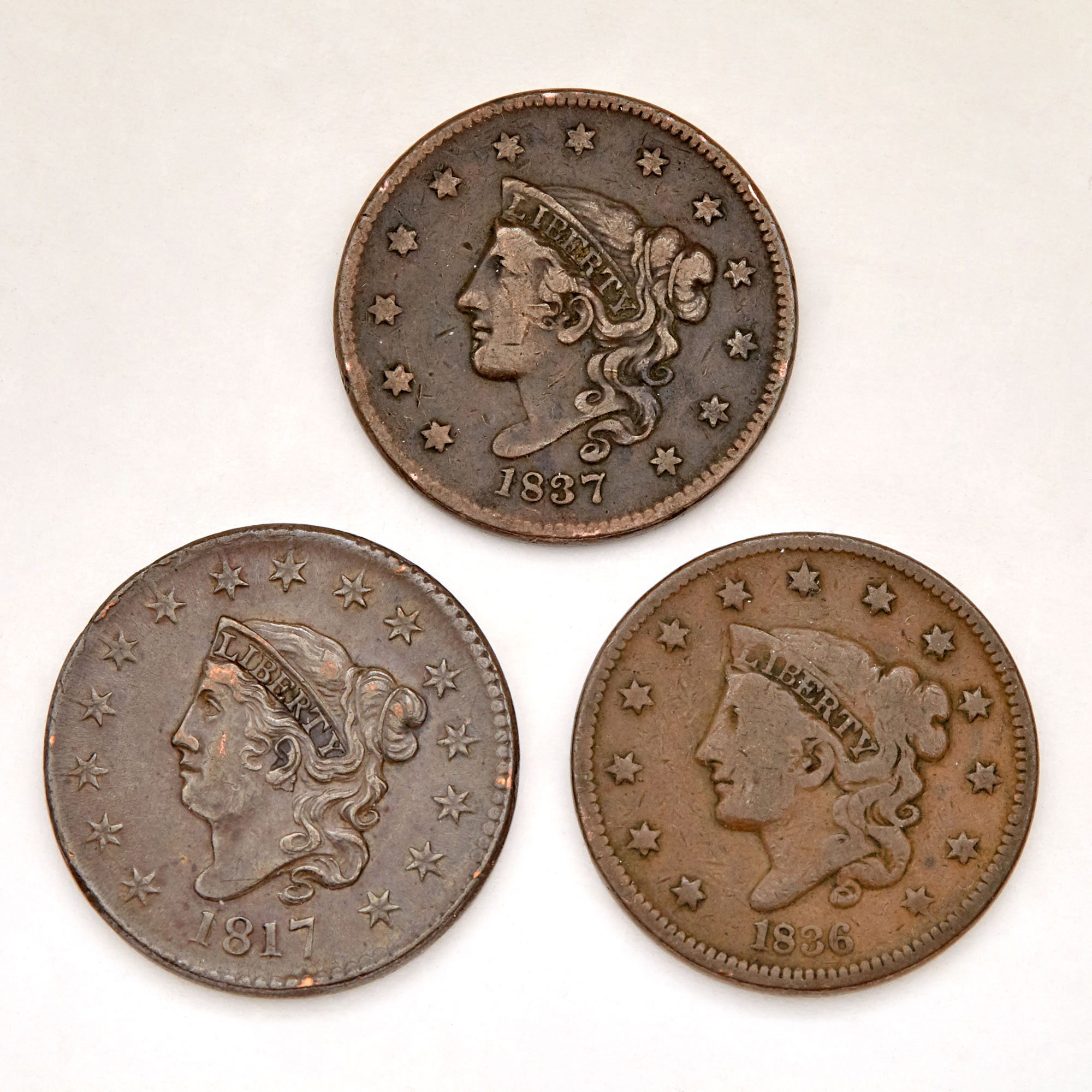 Lot image - United States Coronet Large Cent Group
