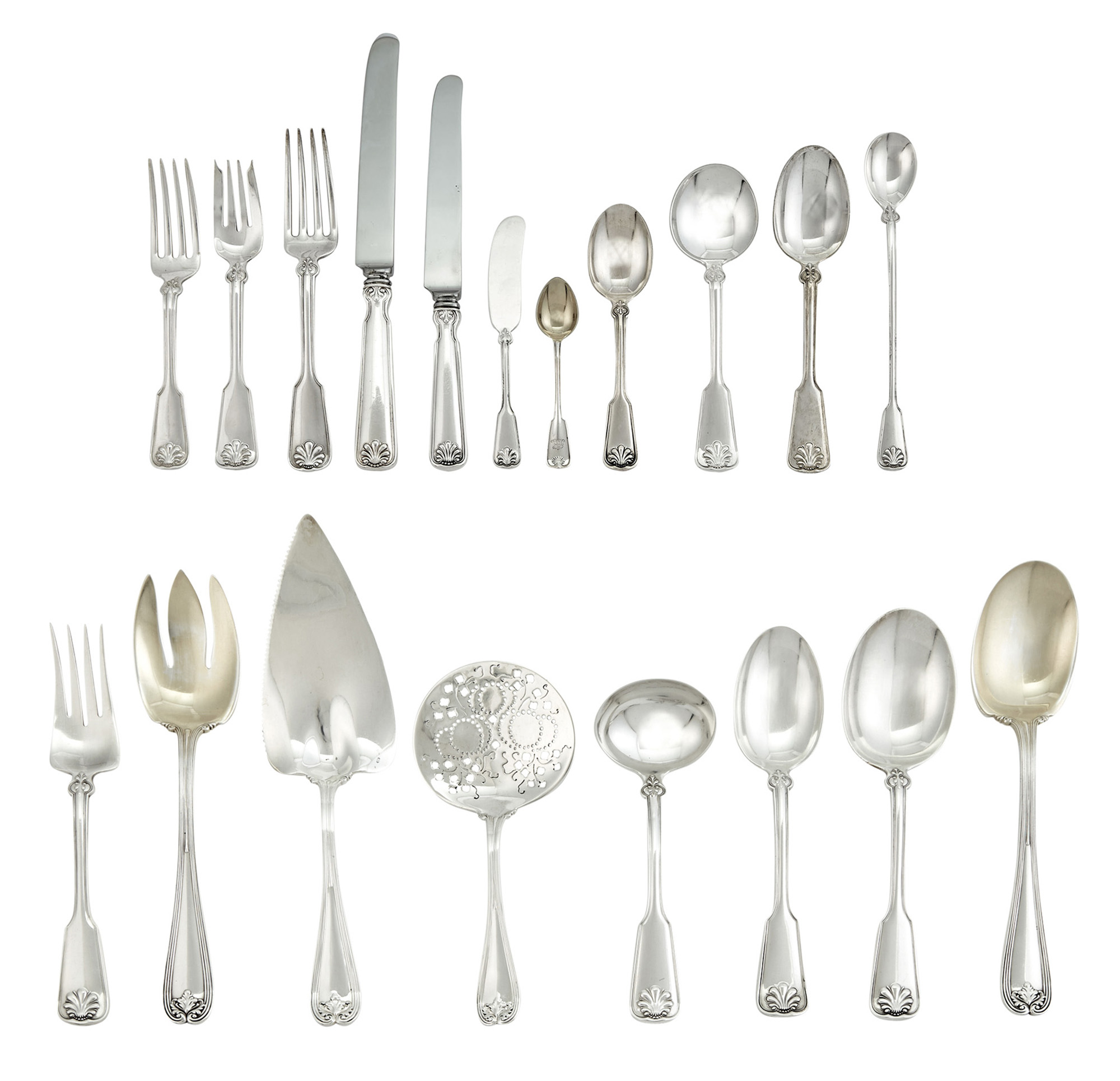 Lot image - Tiffany & Co. Sterling Silver Shell & Thread