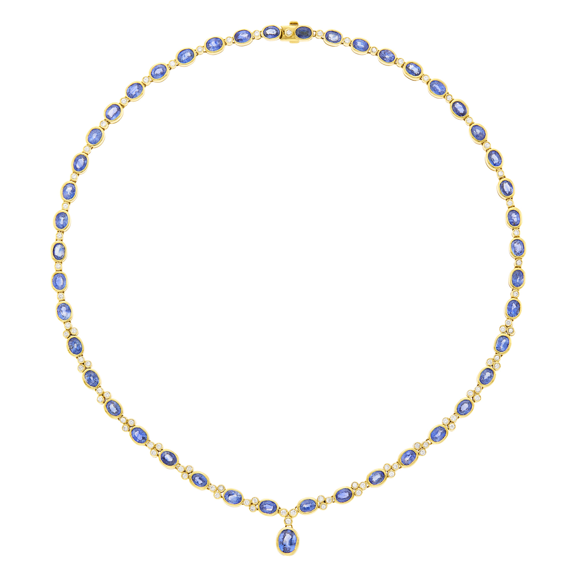 Lot image - Gold, Sapphire and Diamond Necklace