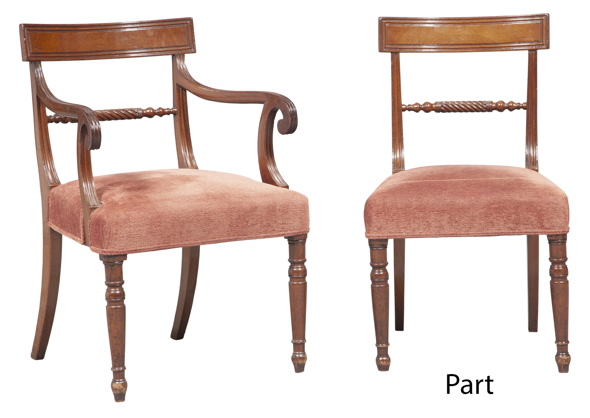 Lot image - Set of Eight Regency Mahogany Dining Chairs