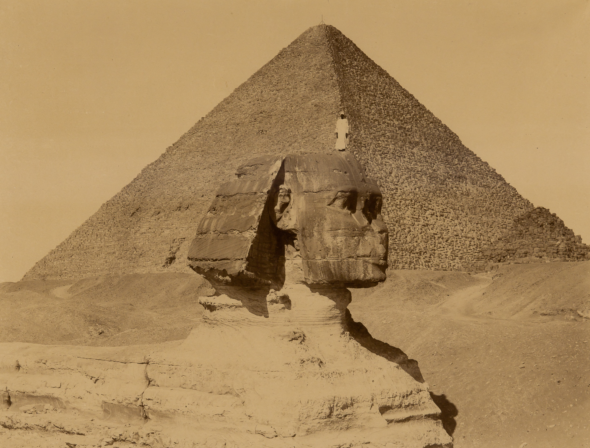 Lot image - [BONFILS, FELIX?]  Grande Sphinx et la Pyramide de Cheops,
