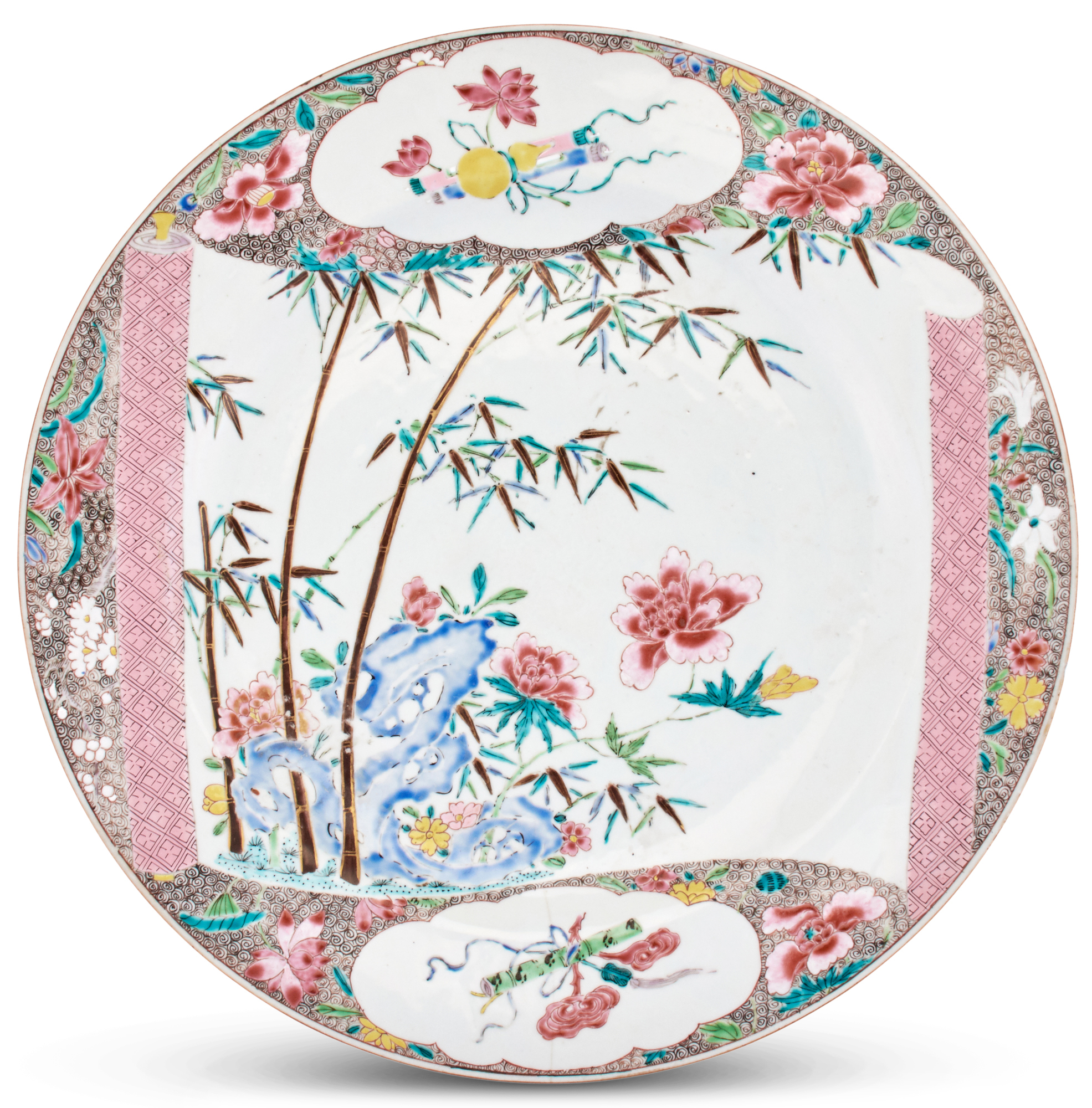 Lot image - A Chinese Export Enameled Porcelain Charger