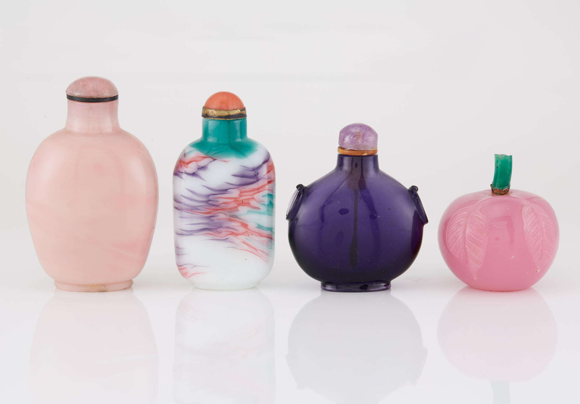 Lot image - Group of Four Chinese Glass Snuff Bottles