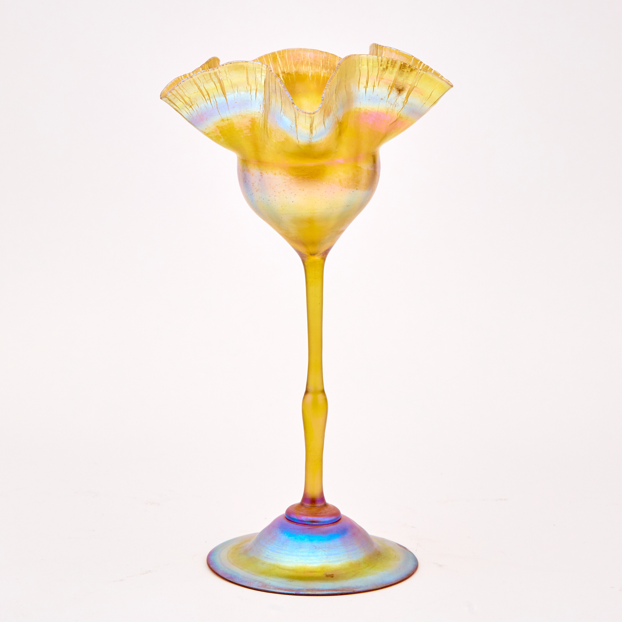 Lot image - Tiffany Gold Favrile Glass Flower-Form Vase