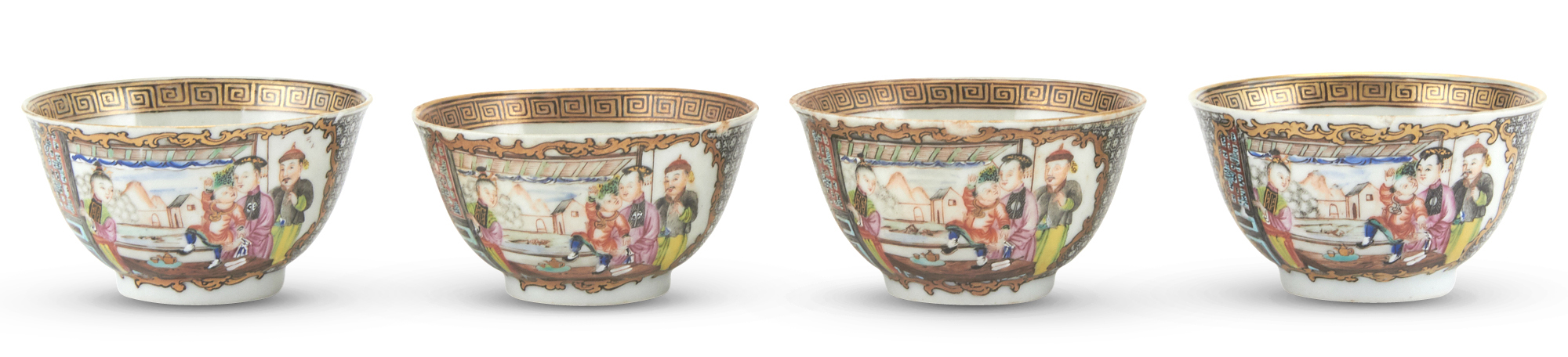 Lot image - Four Chinese Export Porcelain Cups