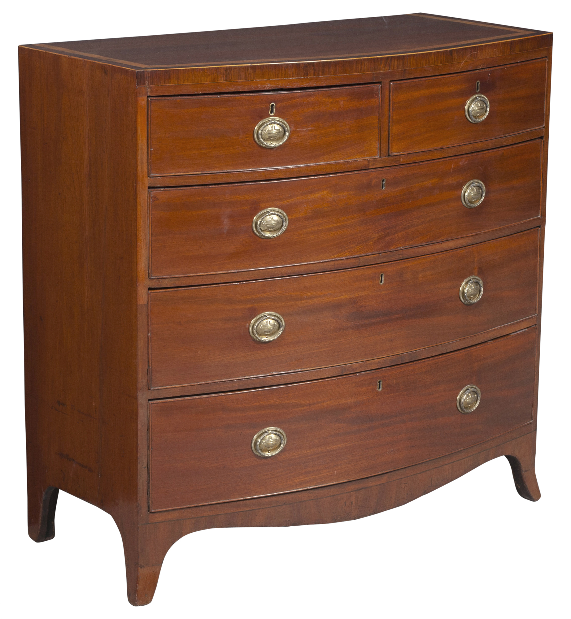 Lot image - George III Style Inlaid Mahogany Chest of Drawers