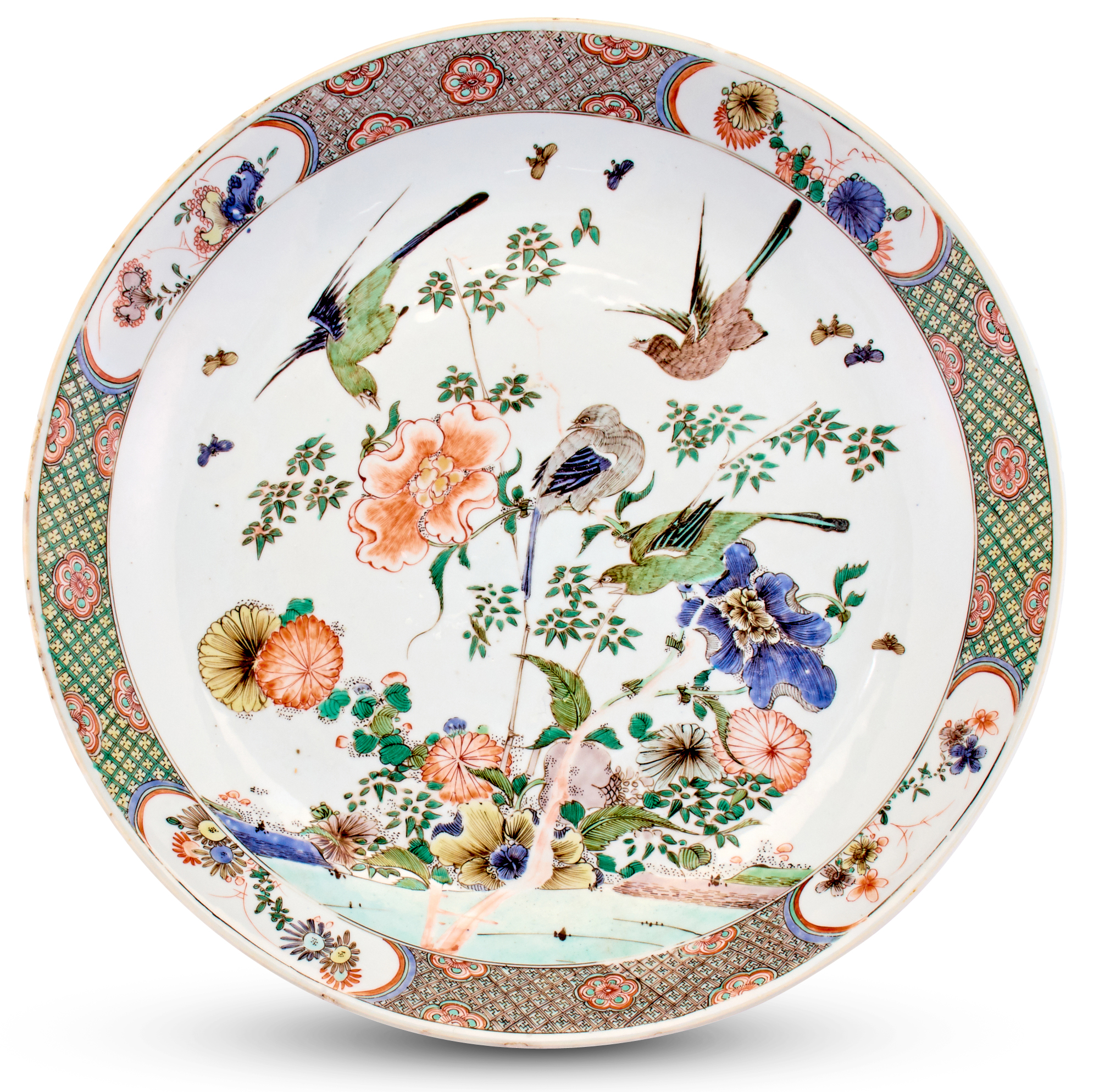 Lot image - A Chinese Famille Verte Porcelain Charger