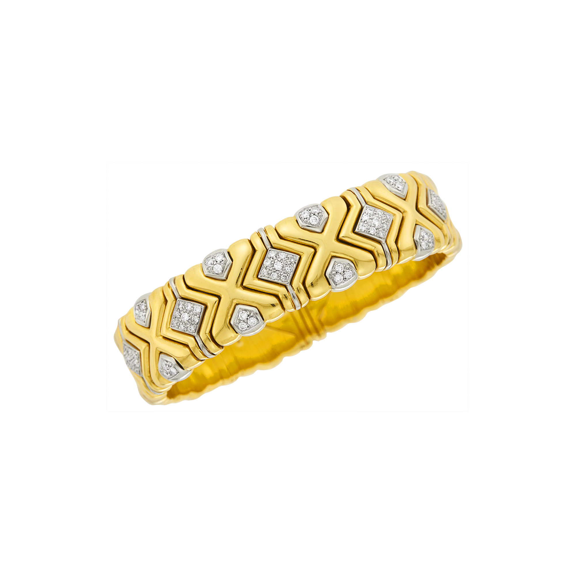 Lot image - Two-Color Gold and Diamond Bracelet