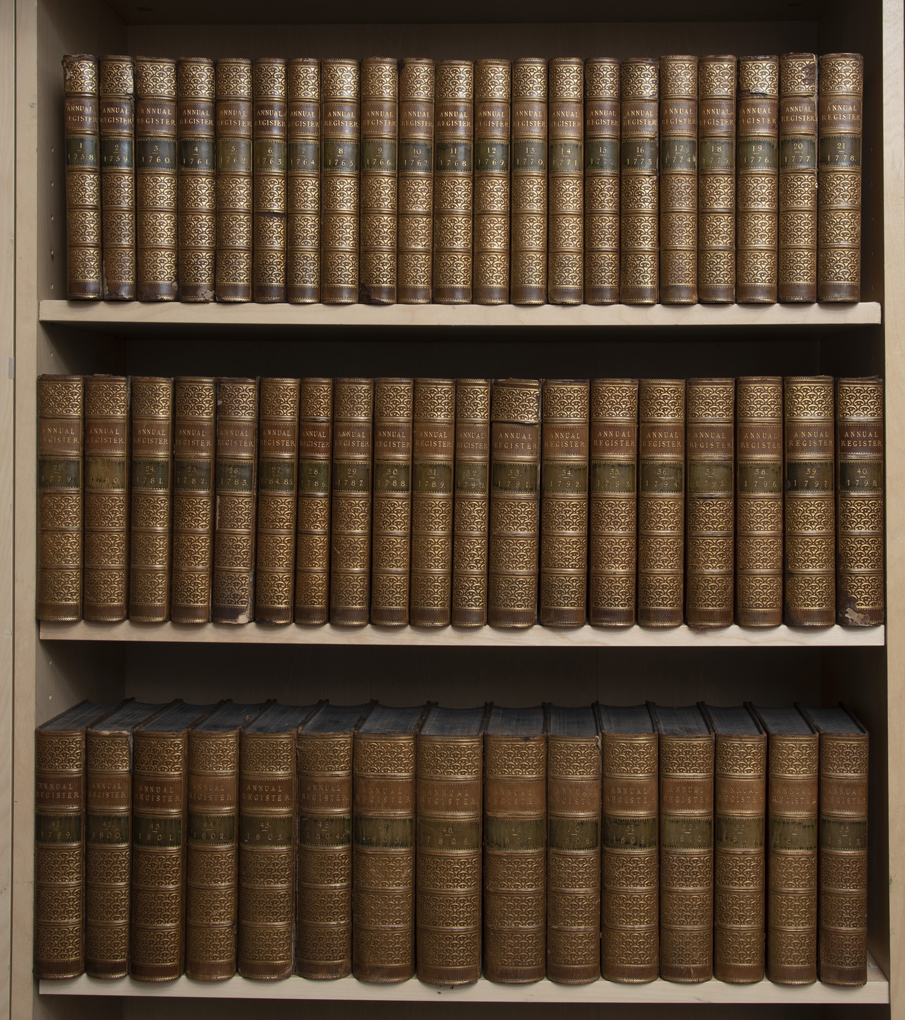 Lot image - [FINE BINDING]  The Annual Register... [For the Years 1758 to 1866].