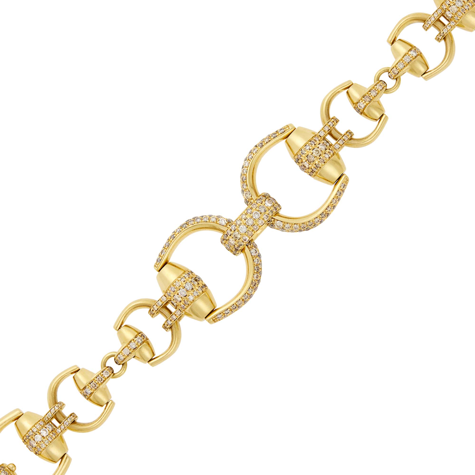Lot image - Gucci Gold and Colored Diamond Horsebit Bracelet