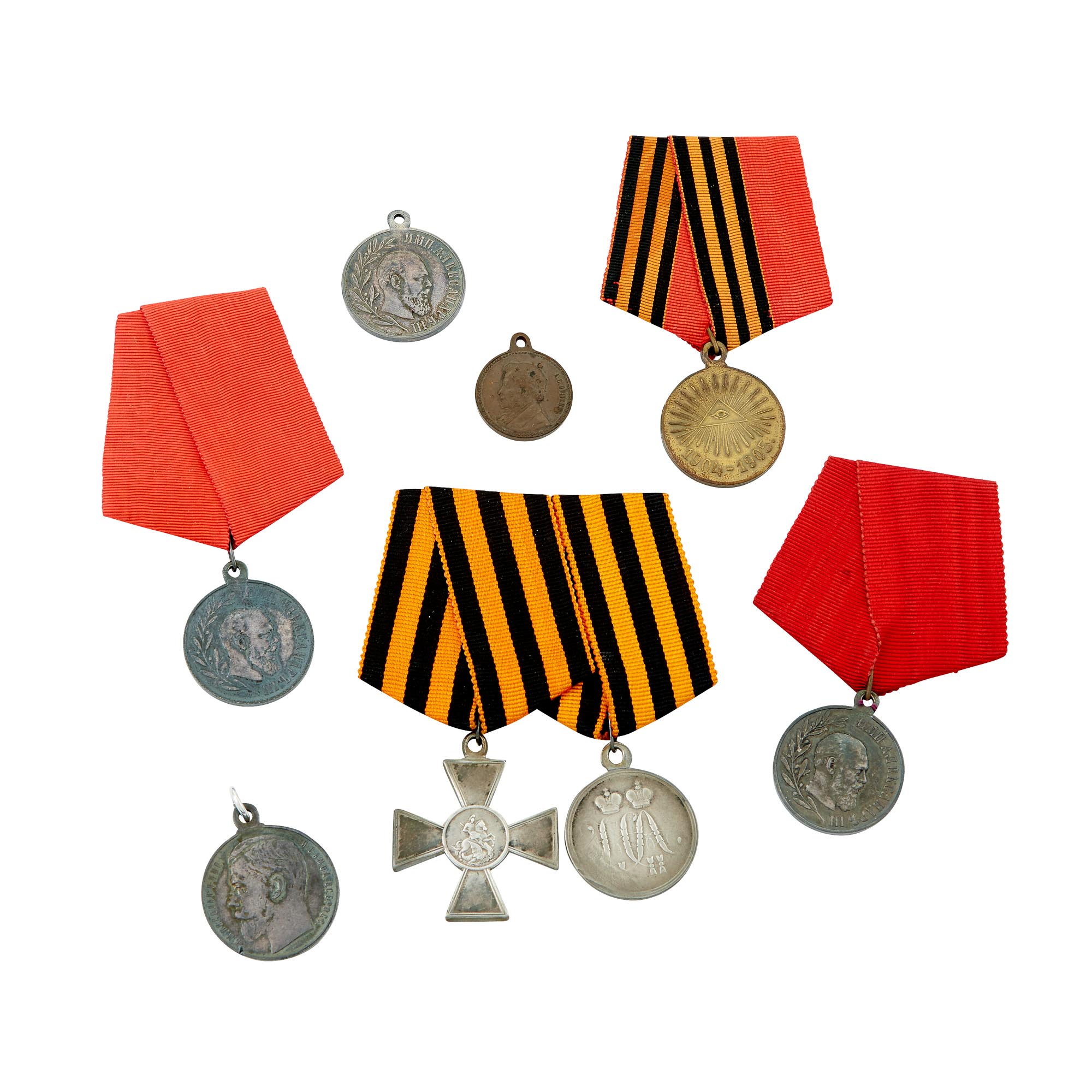 Lot image - Group of Eight Russian Medals