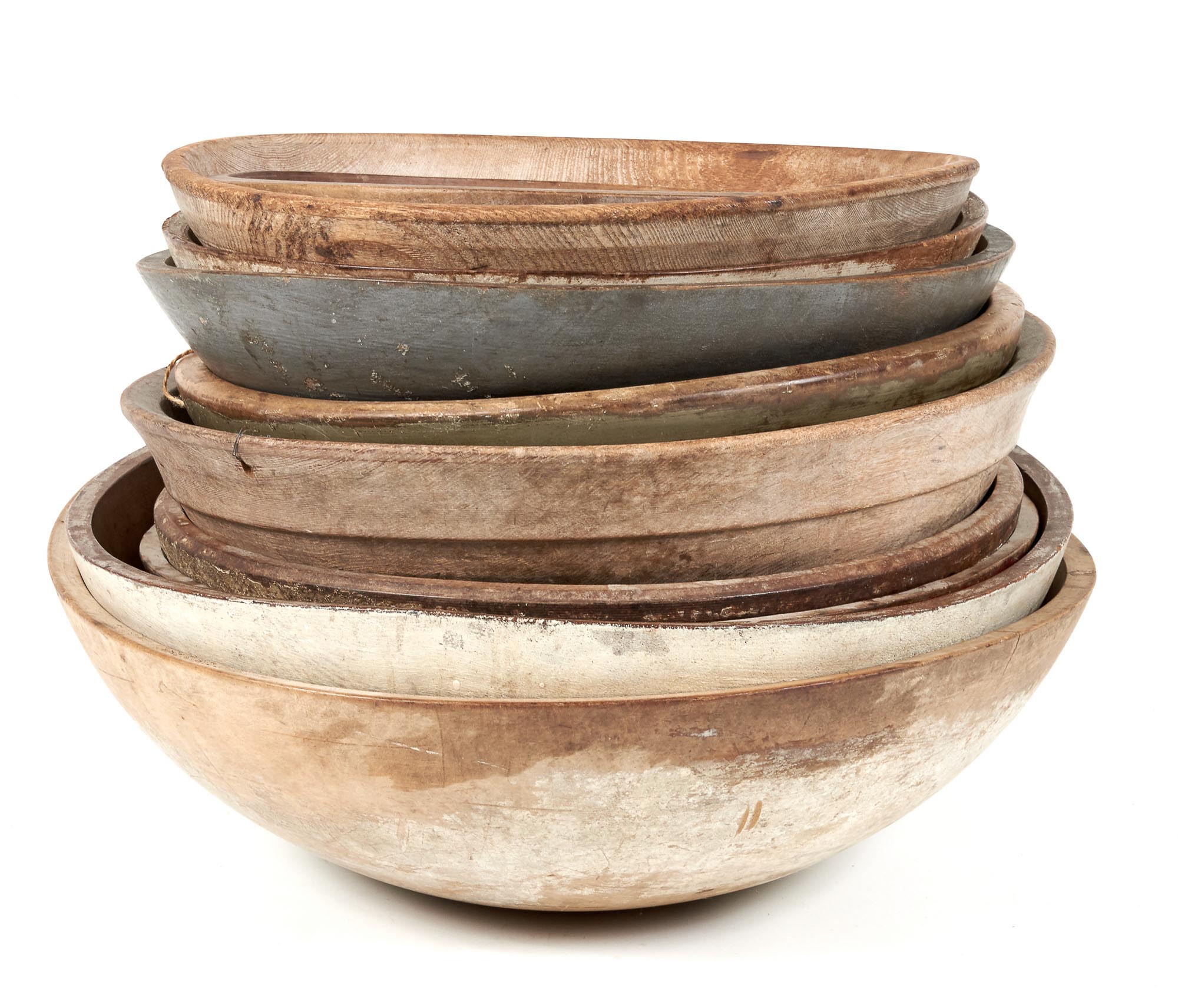 Lot image - Group of Ten Turned Wood Bowls