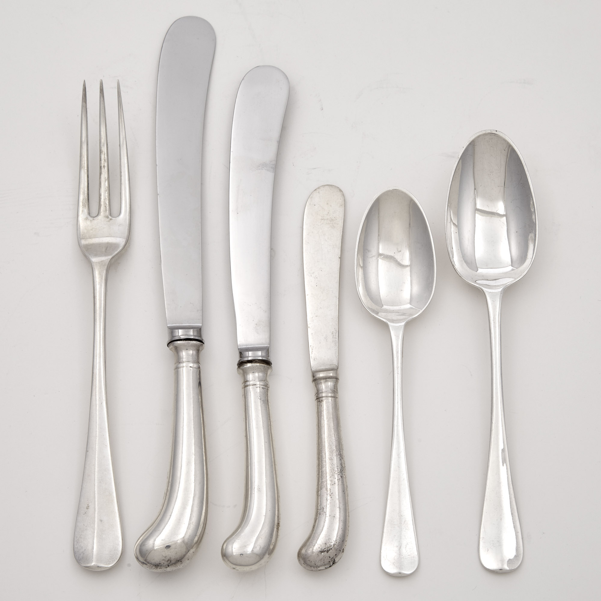 Lot image - English Sterling Silver Flatware Service
