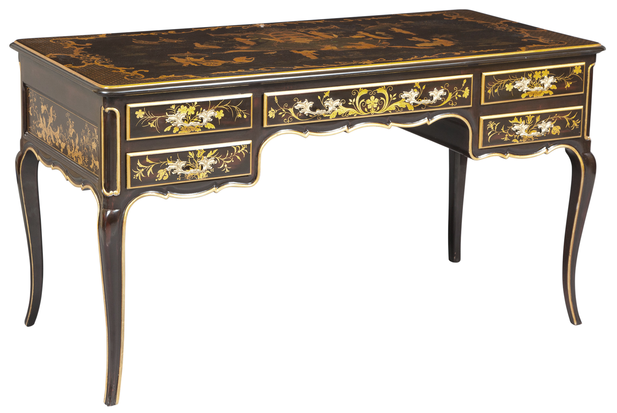 Lot image - Louis XV Style Chinoiserie Decorated Writing Table