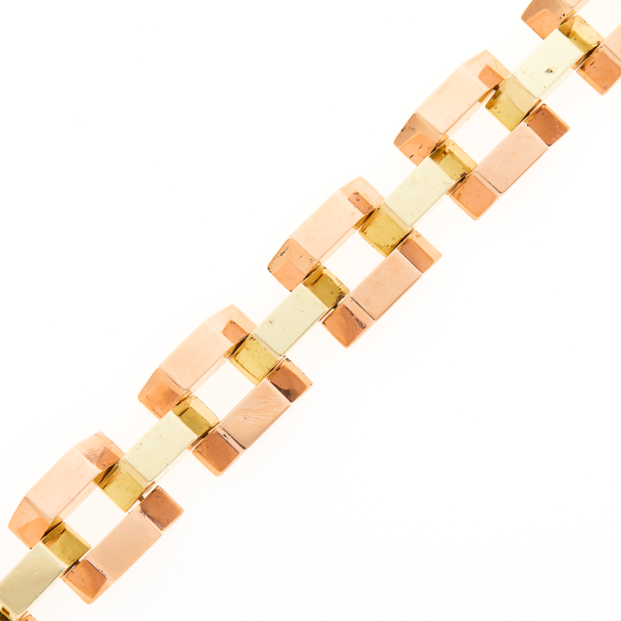 Lot image - Two-Color Gold Link Bracelet