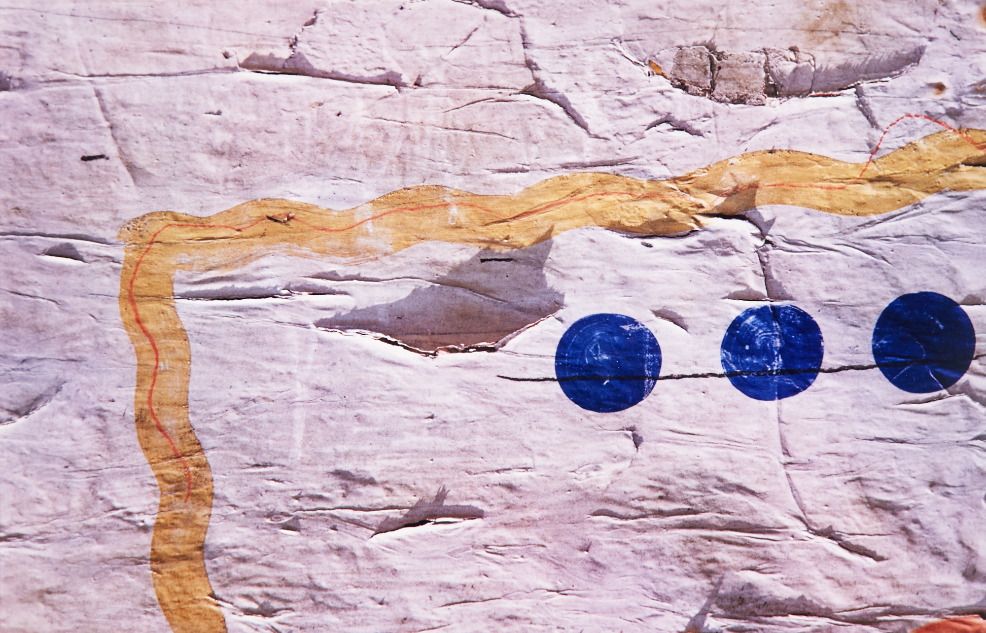 Lot image - CALLAHAN, HARRY (1912-1999)  [Blue dots and yellow stripes on wall],