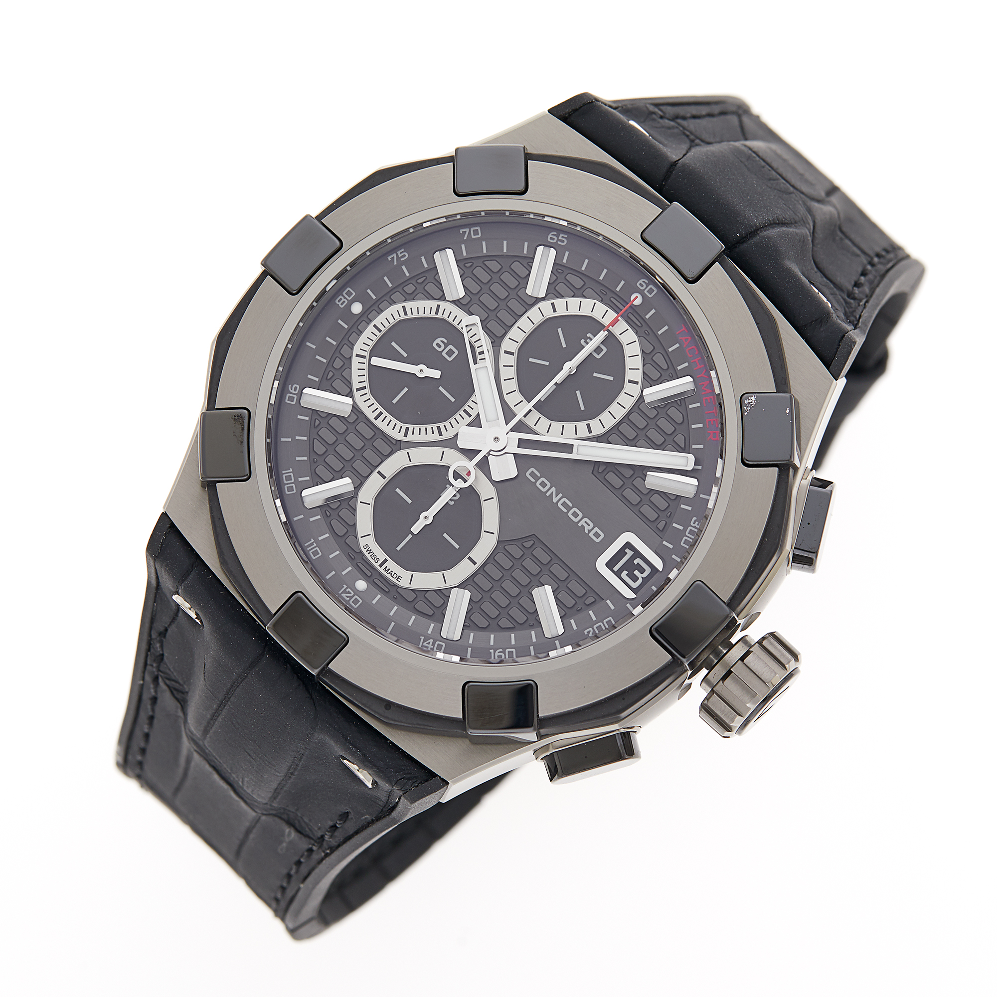 Lot image - Concord Titanium and Ceramic C1 Chronograph Wristwatch, Ref. 0320223