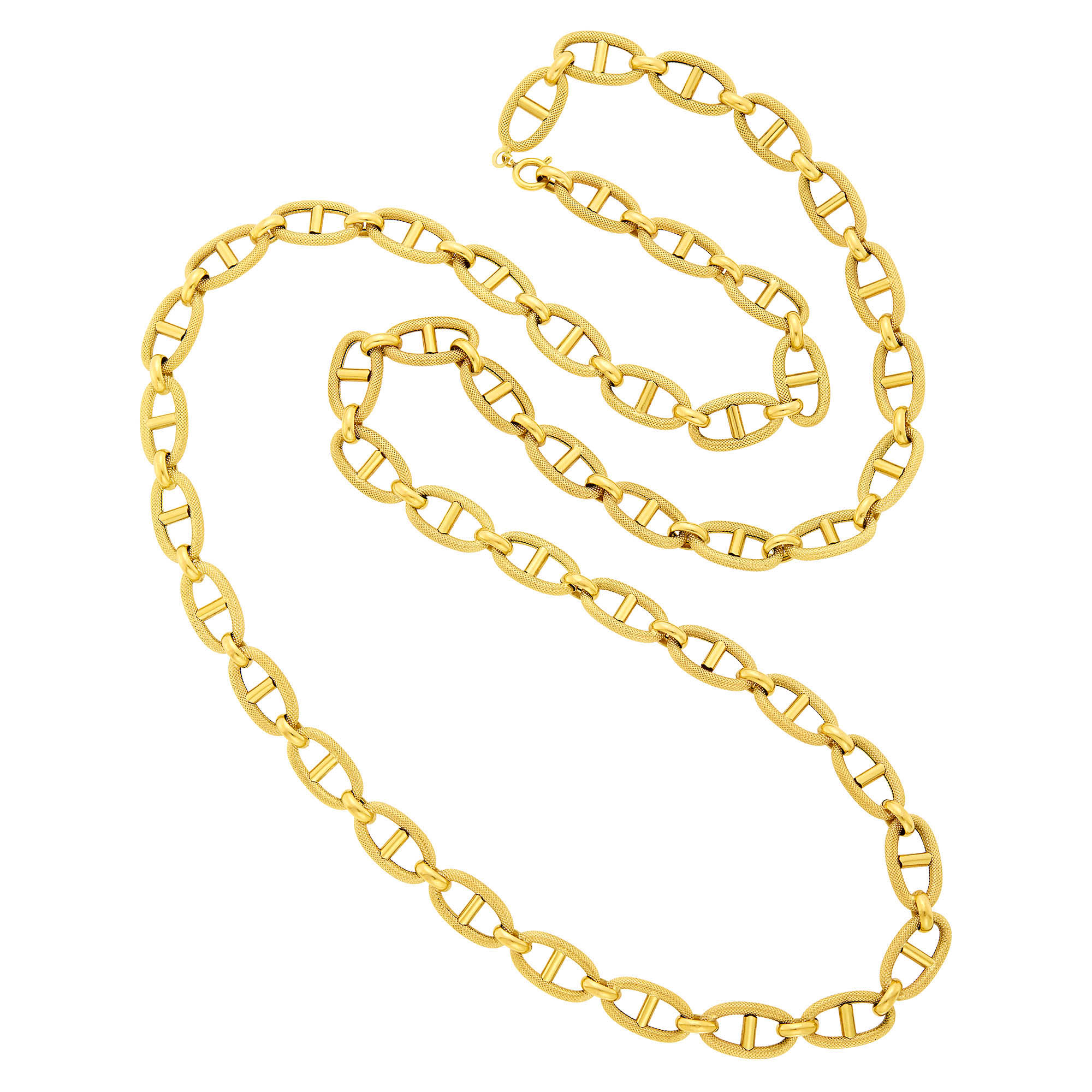 Lot image - Long Gold Nautical Link Chain Necklace