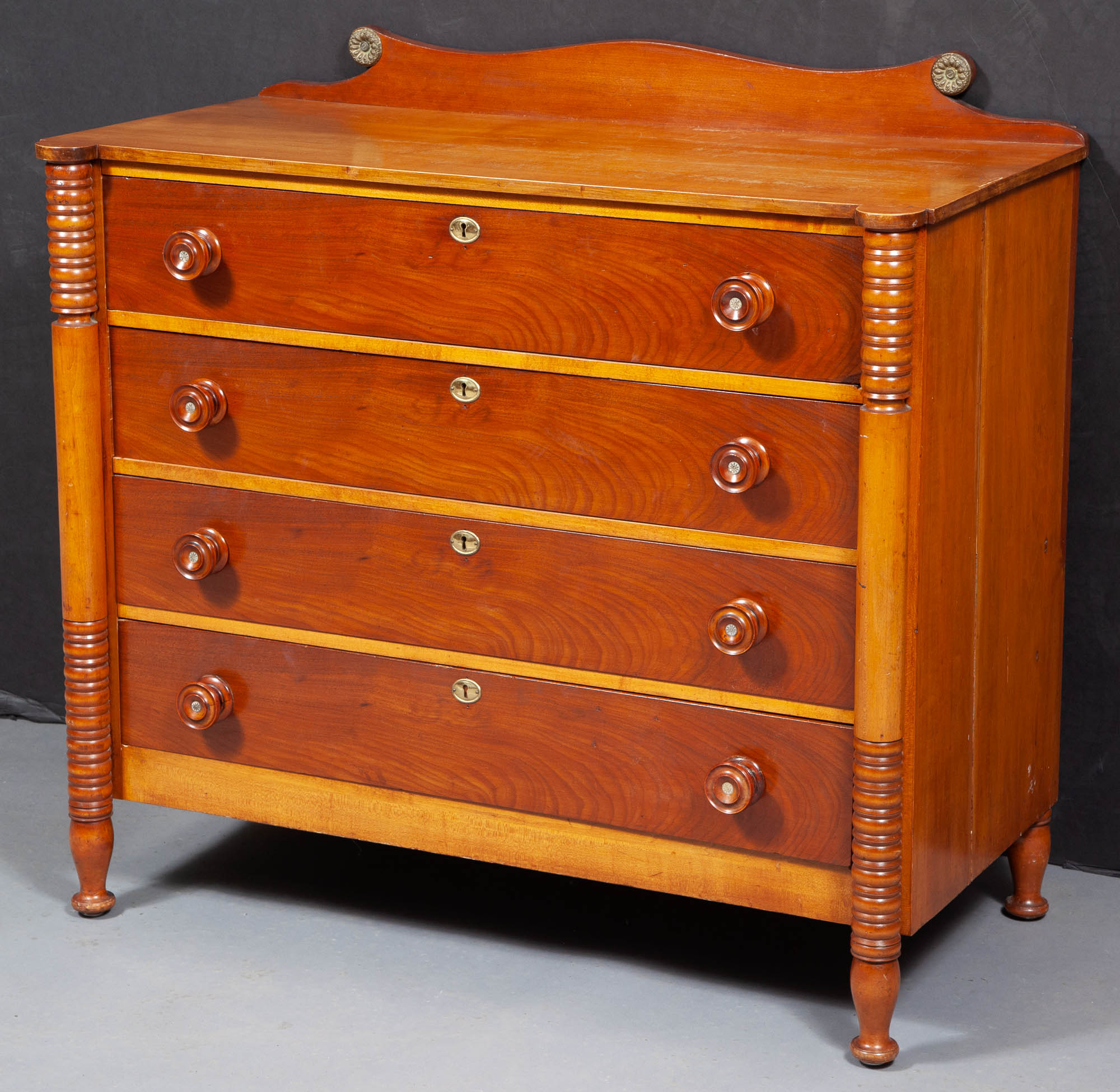 Lot image - Classical Walnut and Fruitwood Chest of Drawers