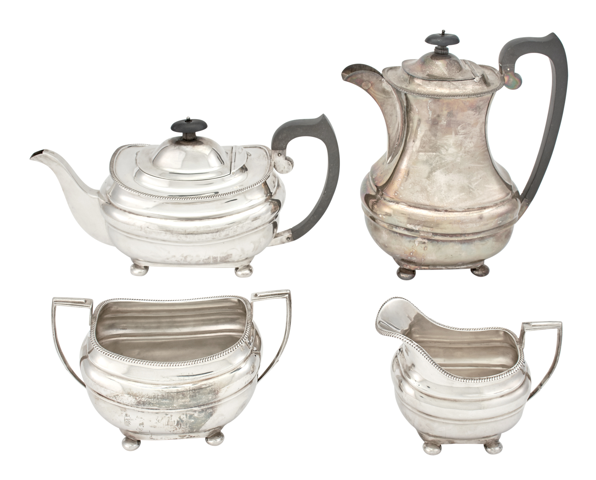 Lot image - English Sterling Silver Tea and Coffee Service