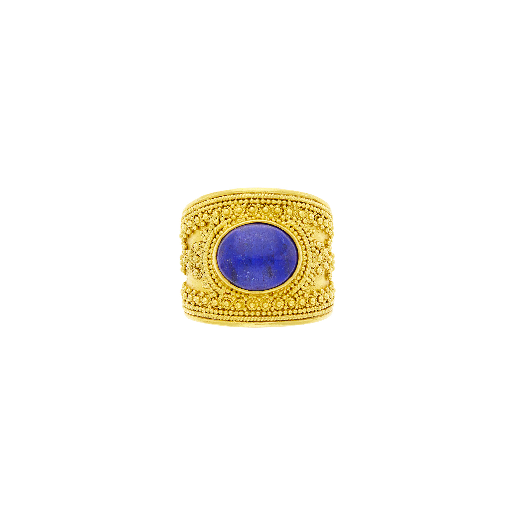 Lot image - Ilias Lalaounis Wide Gold and Lapis Ring