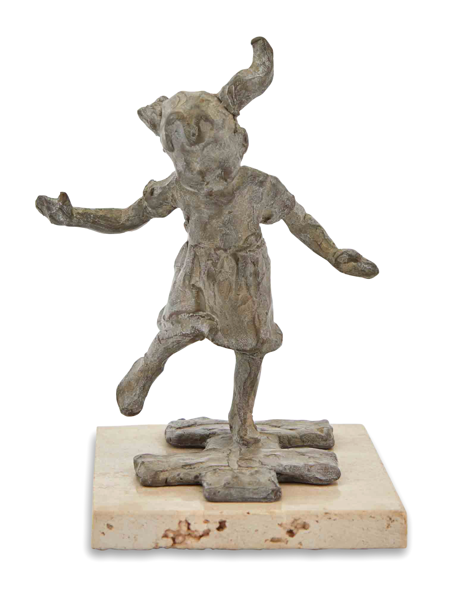 Lot image - Jane DeDecker Small Bronze Sculpture of a Girl Playing Hopscotch