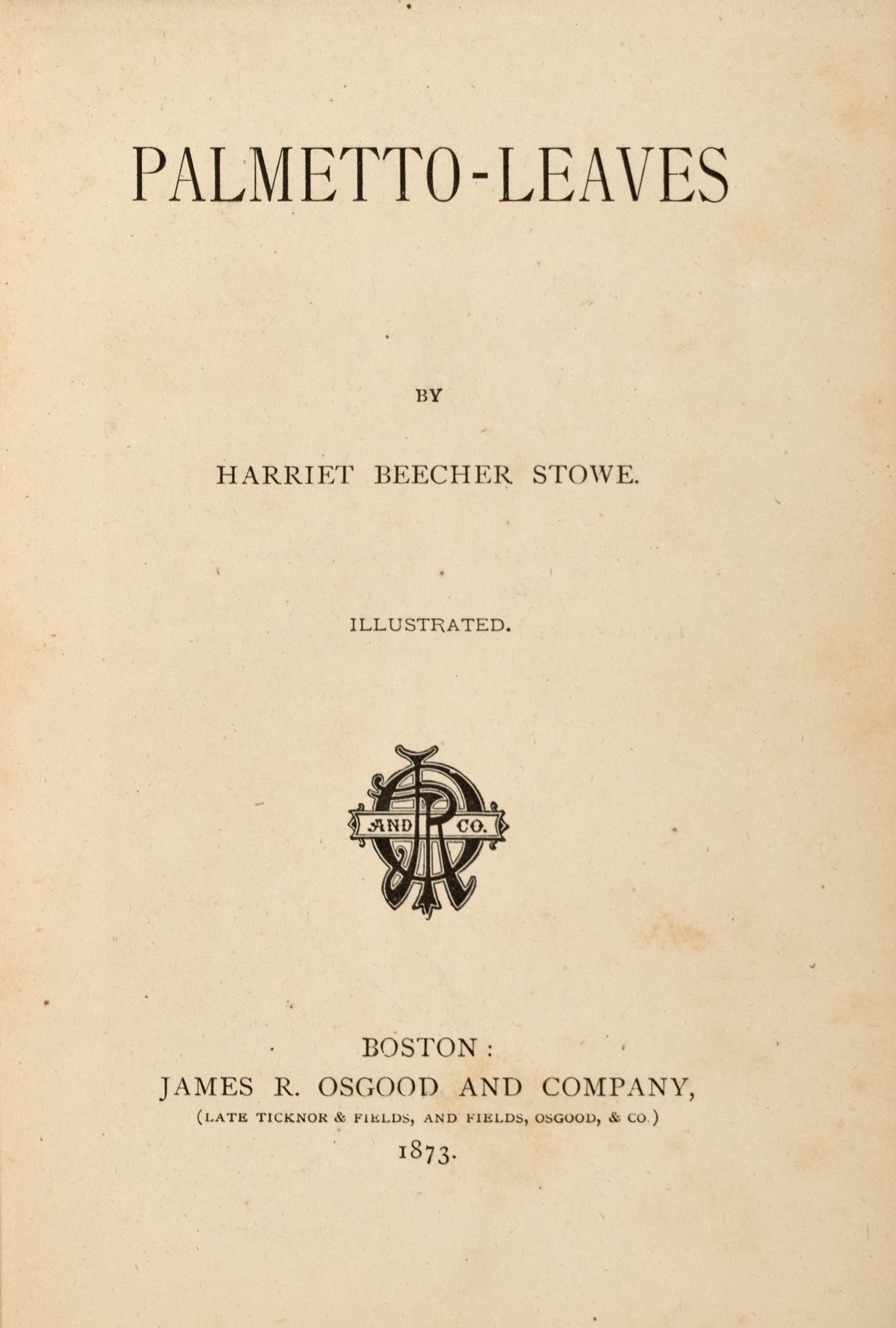 Lot image - STOWE, HARRIET BEECHER  Four titles.