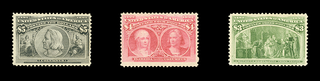 Lot image - United States 1893 Columbian One Cent to Five Dollars