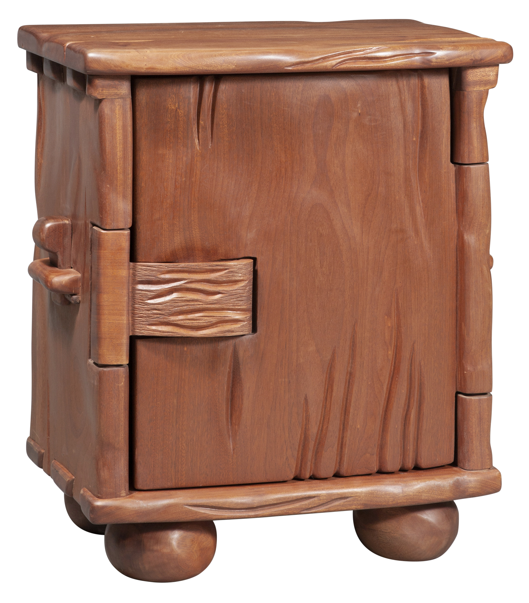 Lot image - Alexandre Noll Carved Sapele Cabinet