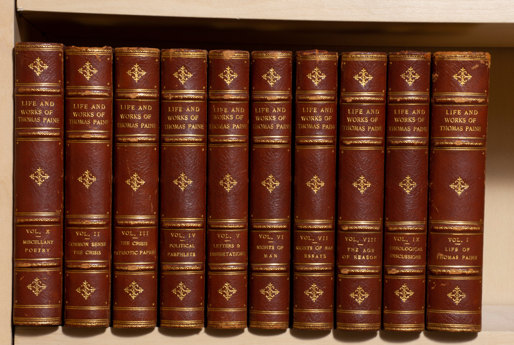 Lot image - [BINDINGS]  PAINE, THOMAS. The Life and Works of Thomas Paine.