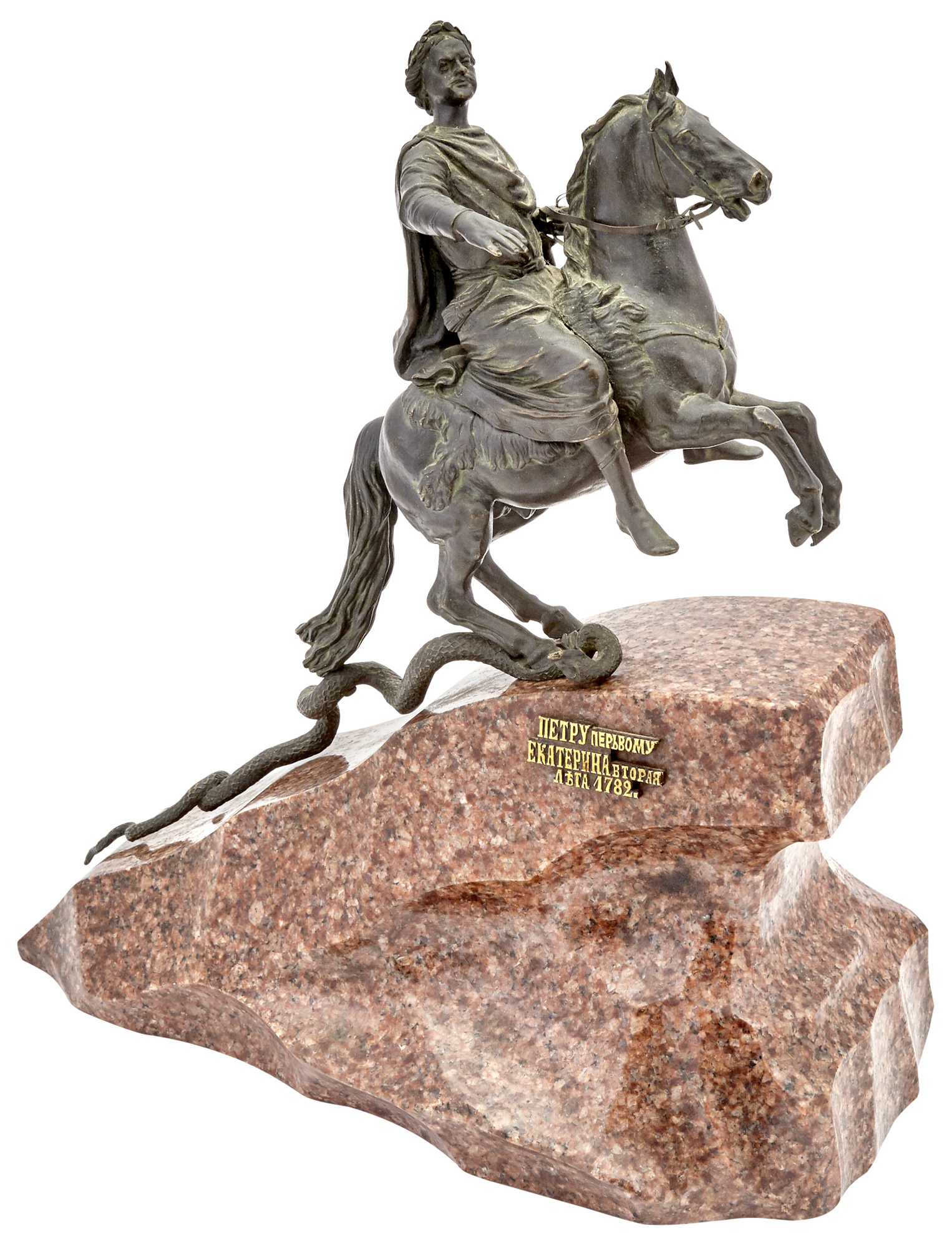 Lot image - Bronze and Granite Group of the Bronze Horseman