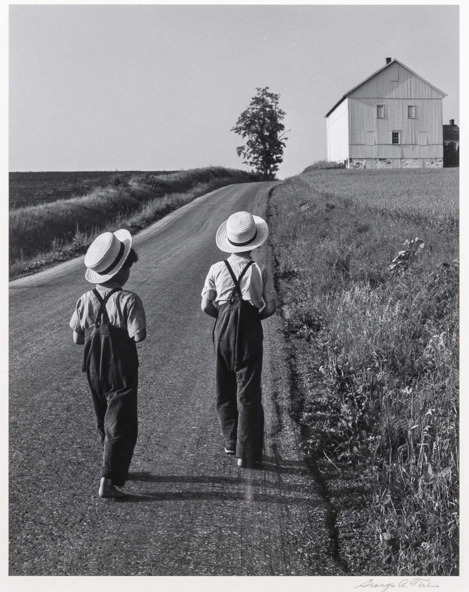 Lot image - TICE, GEORGE A. (b. 1938)  Two Amish Boys, Lancaster, PA,