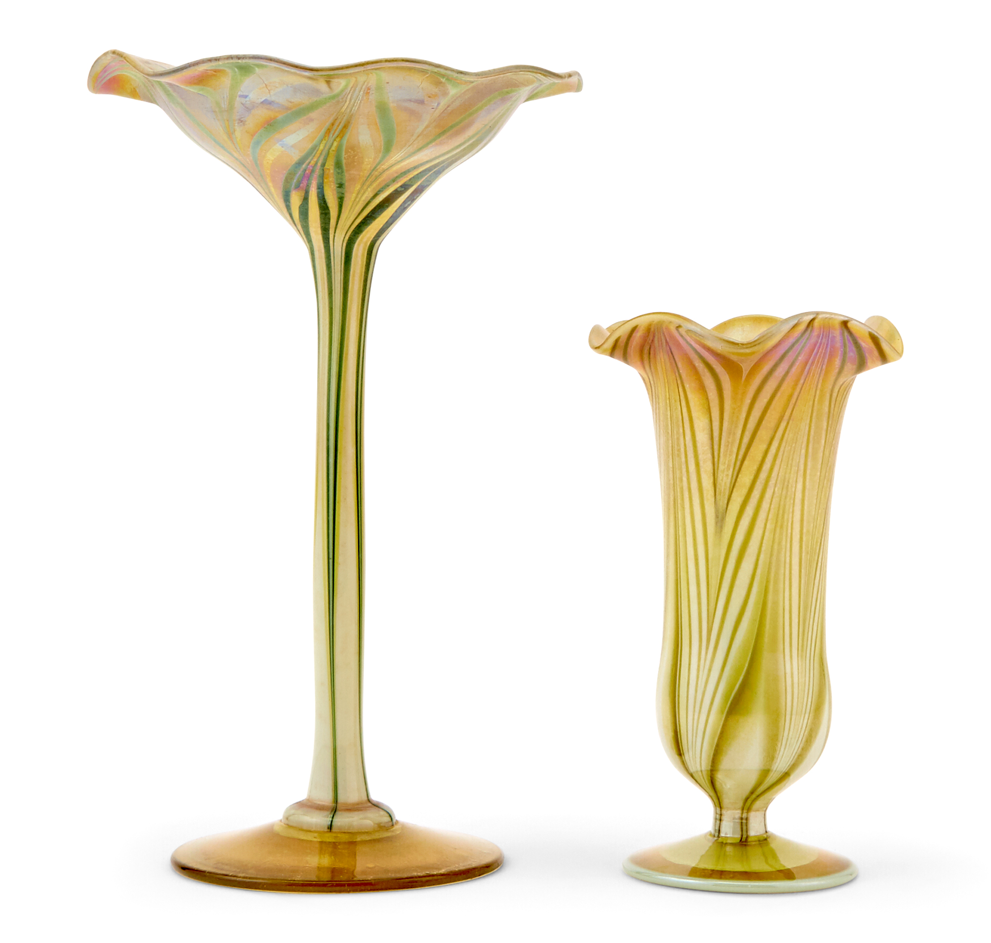 Lot image - Two American Art Glass Cabinet Articles