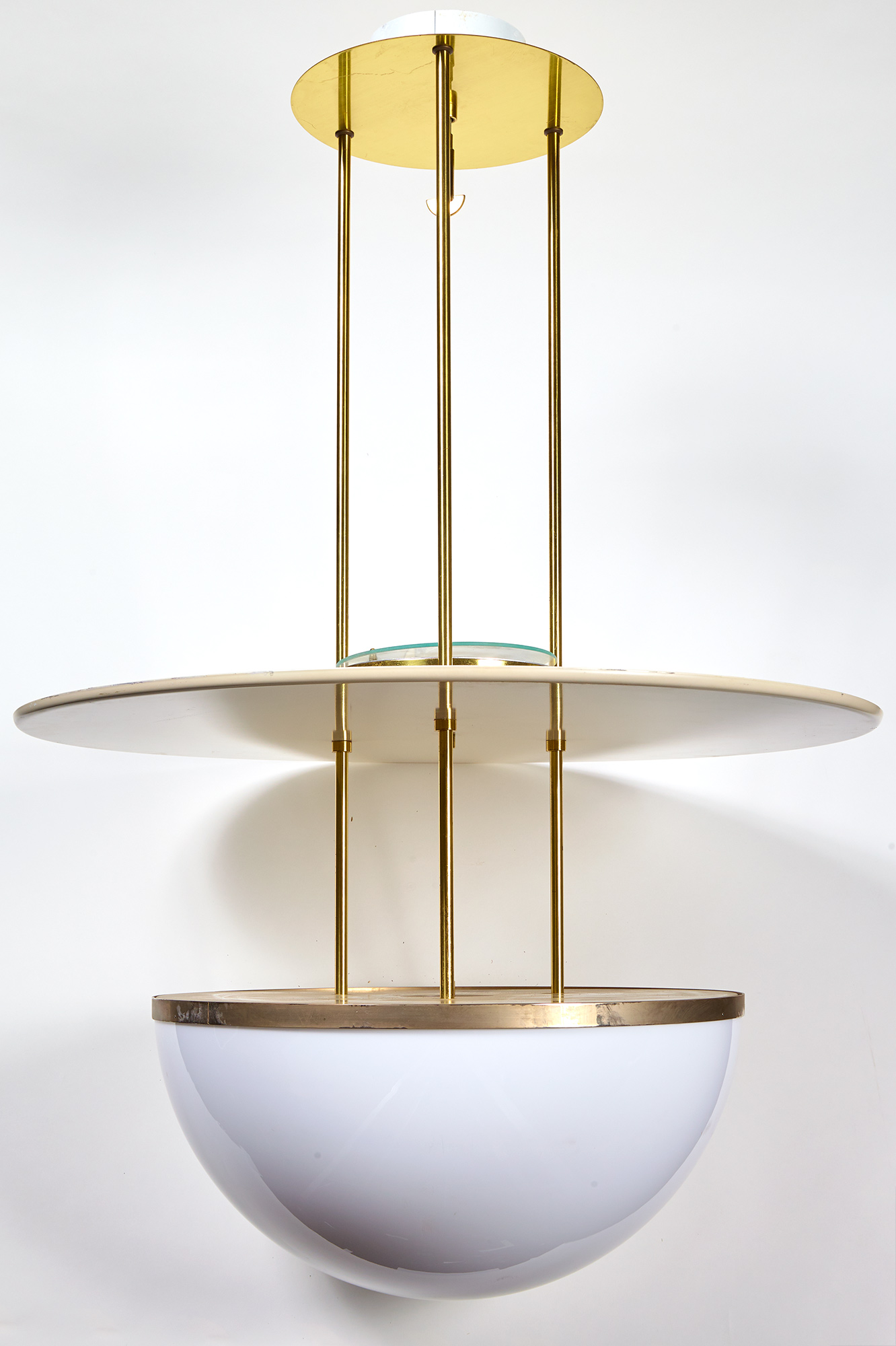 Lot image - Hans Agne Jakobsson Brass and Glass Hanging Light