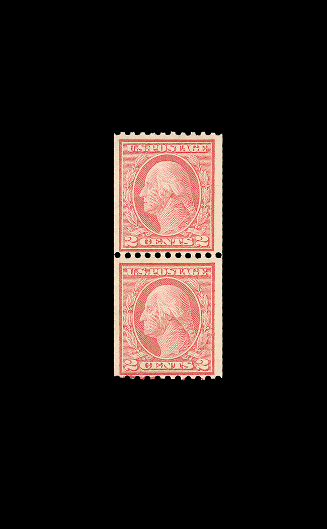 Lot image - United States 1915 One Cent Type I Coil Pair, Scott 449