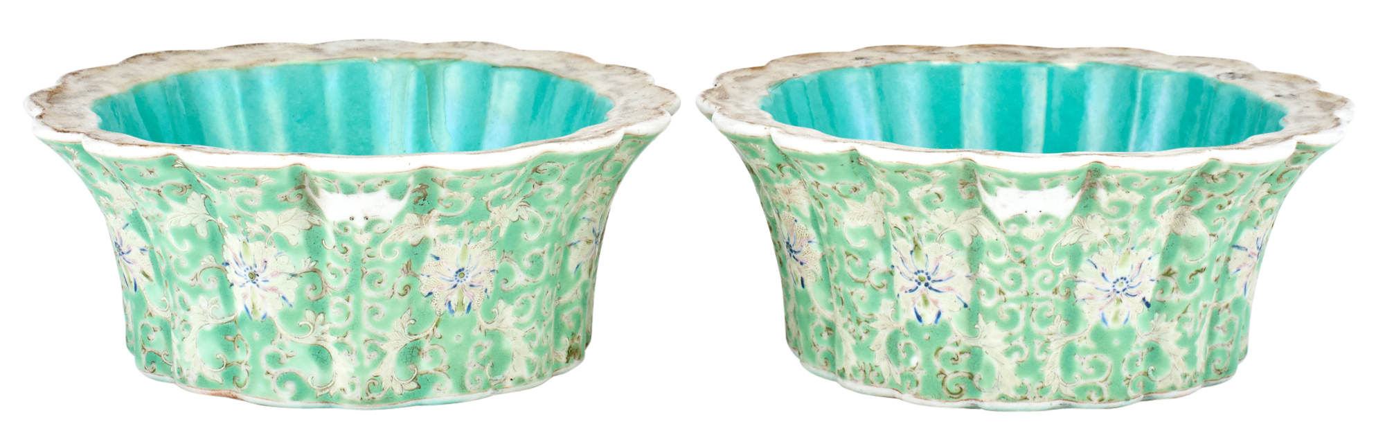 Lot image - A Pair of Chinese Enameled Porcelain Jardinieres