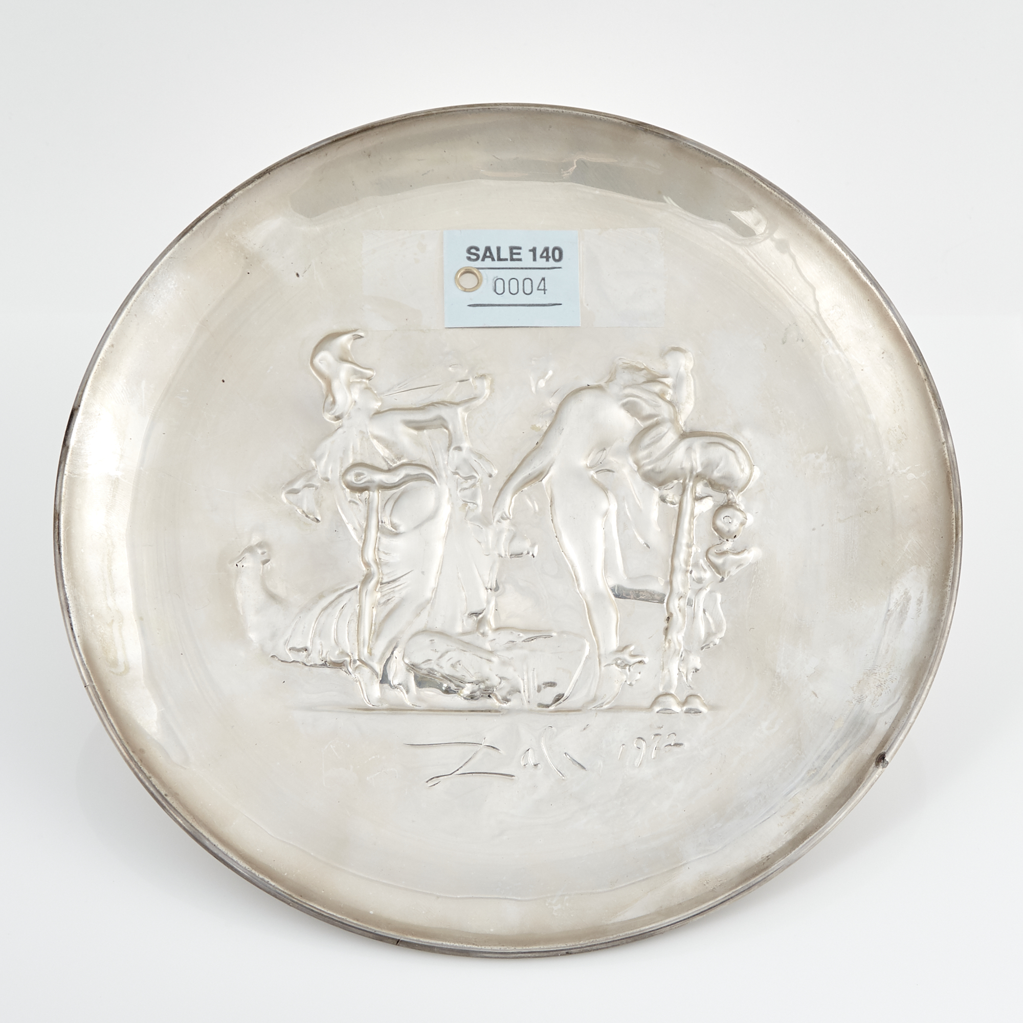 Lot image - Silver Lincoln Mint Annual Plate, Dali 1972, 7 ozs.