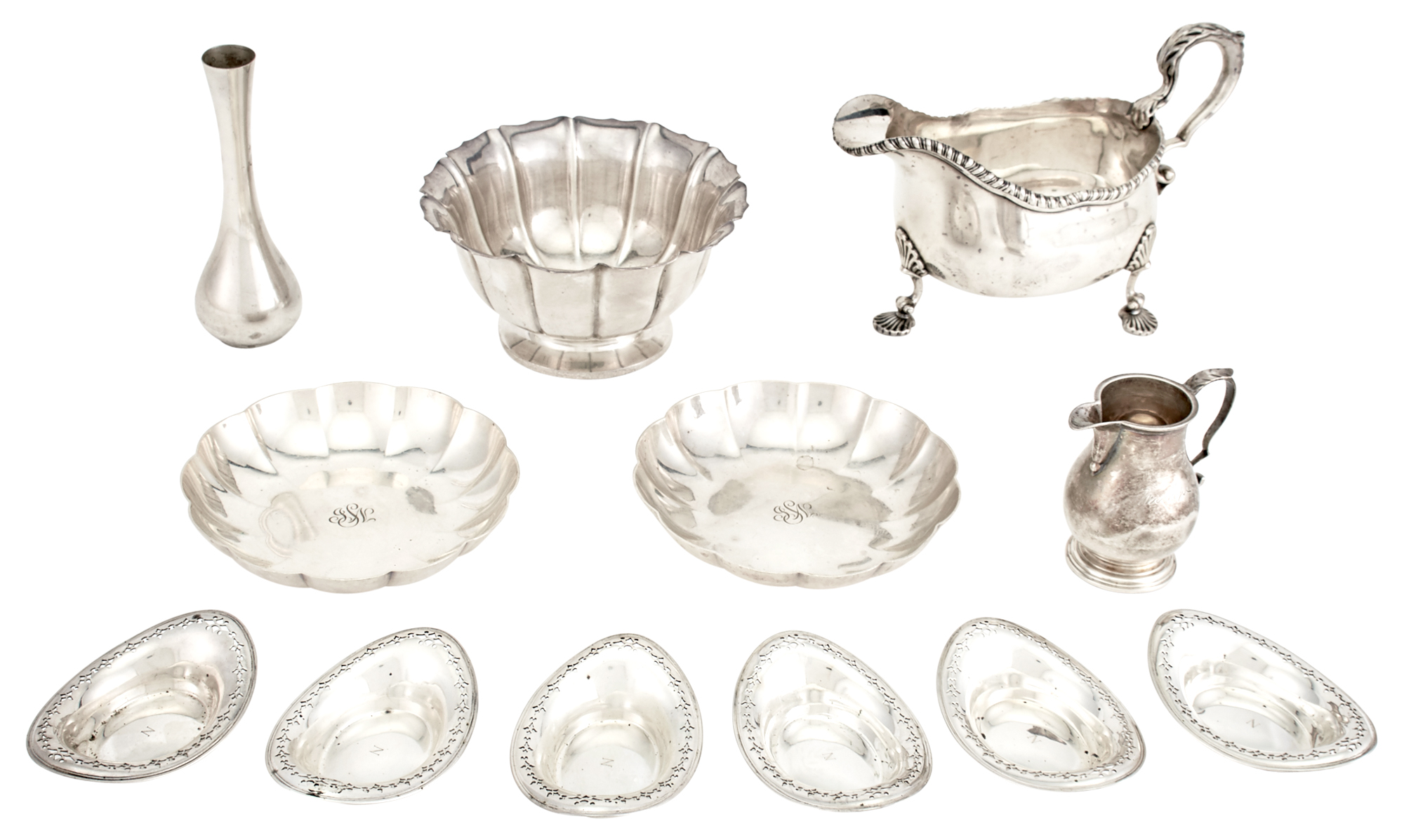 Lot image - Group of American Sterling Silver Small Table Articles